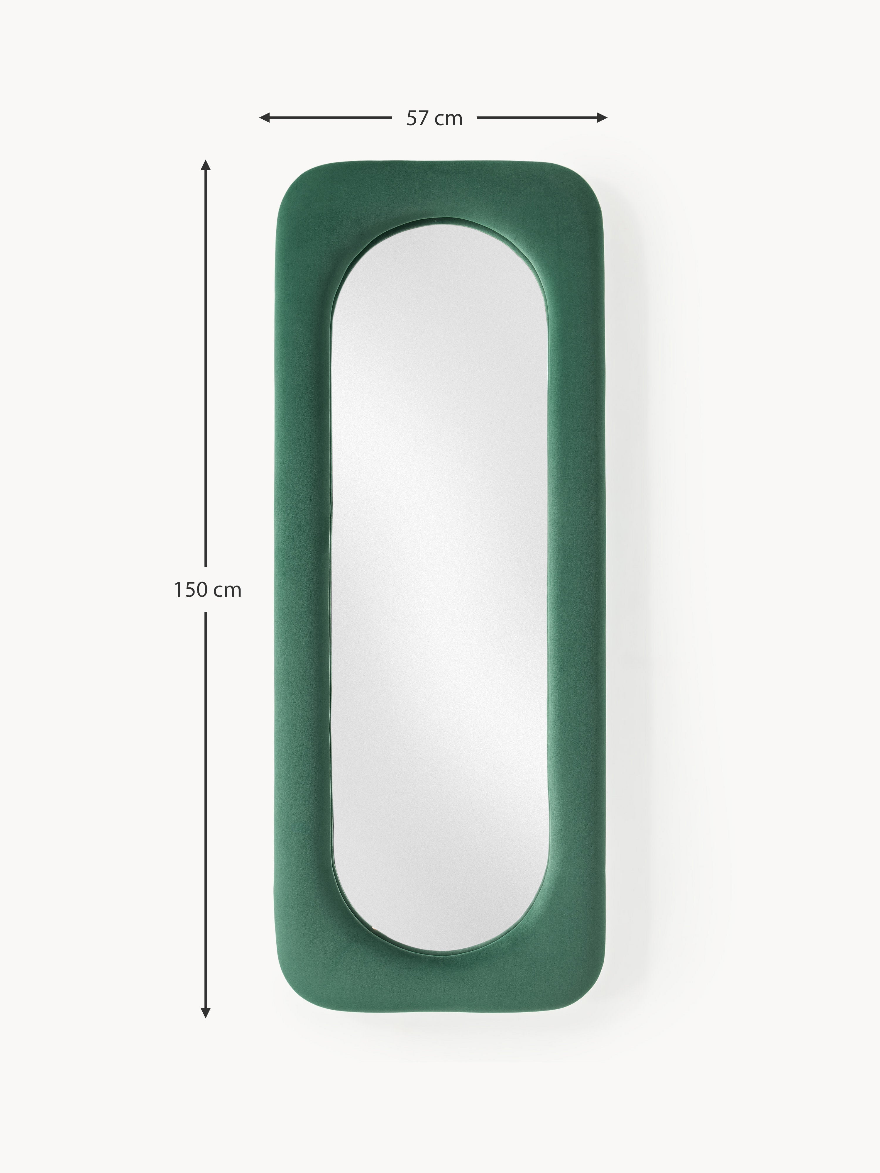 Zola Full-Length Wall Mirror with Velvet Frame