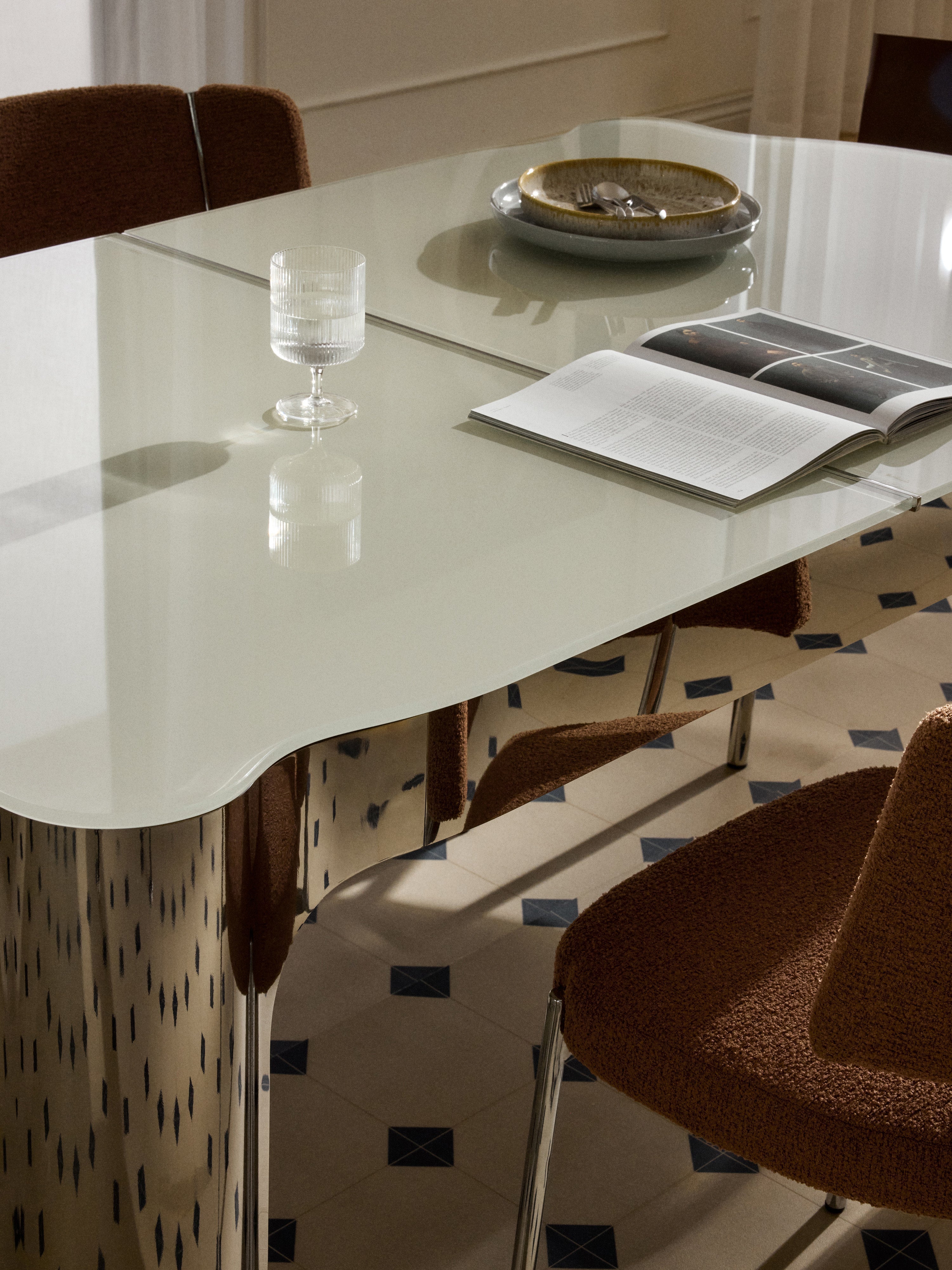 Georgia Dining Table with Glass Top, in various sizes