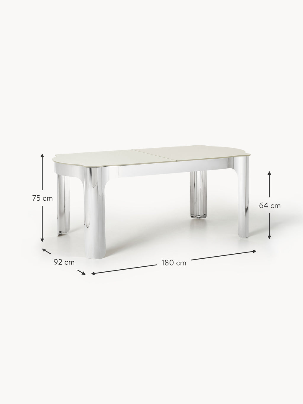 Georgia Dining Table with Glass Top, in various sizes