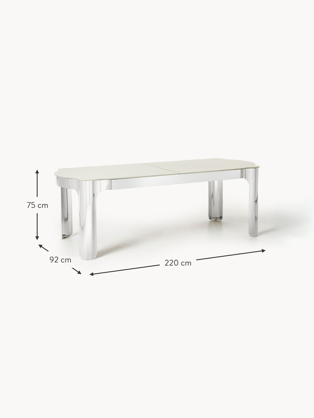 Georgia Dining Table with Glass Top, in various sizes