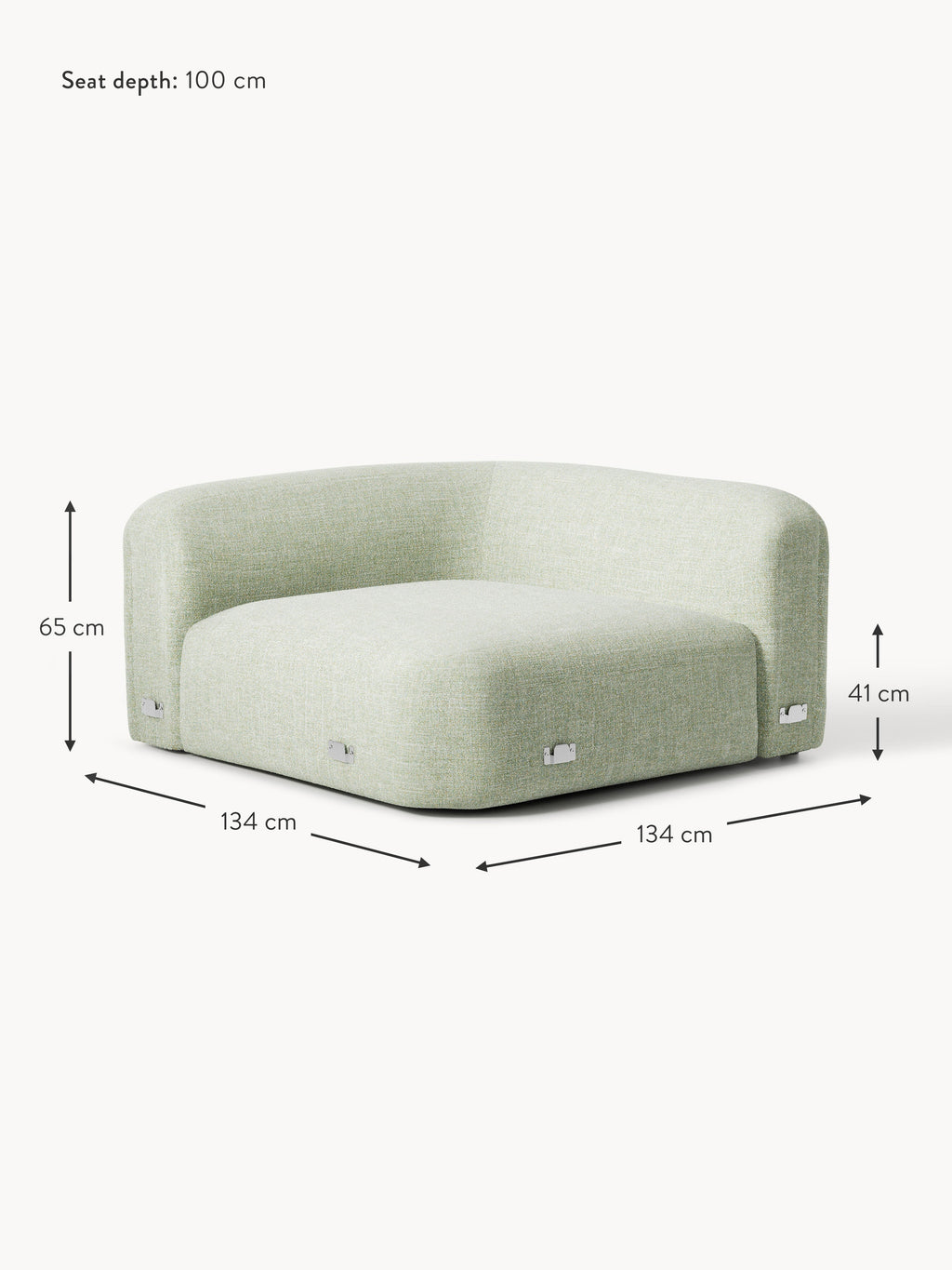 Wolke Round Bouclé Corner Module