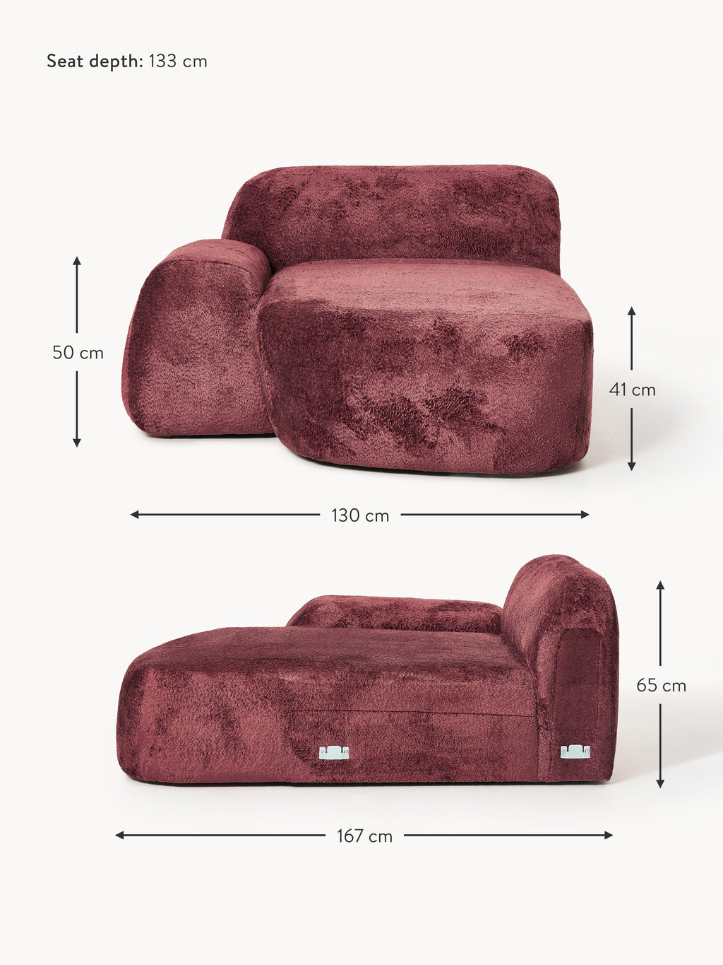 Wolke Teddy Bouclé Chaise Corner Module