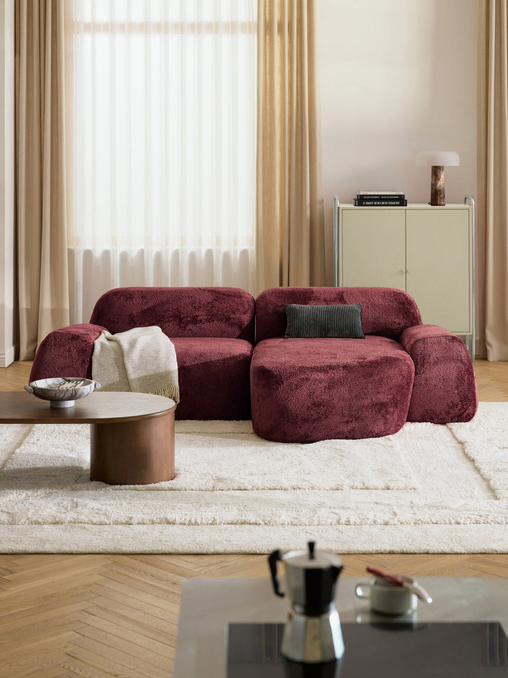 Wolke Teddy Bouclé Chaise Corner Module