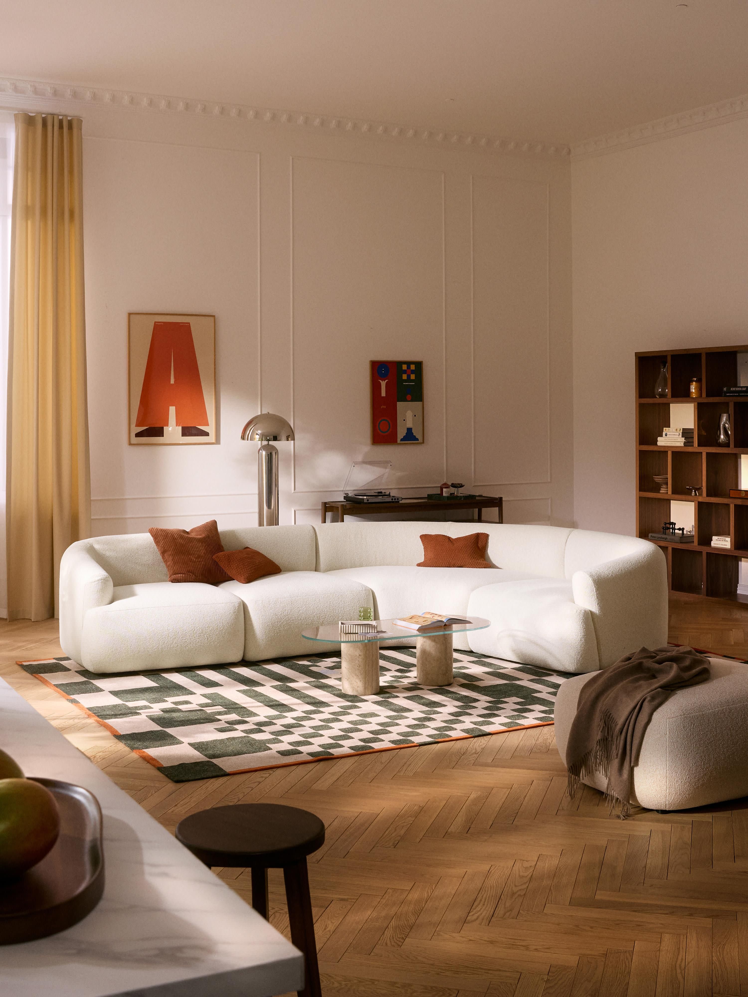 Sofia Modular Bouclé Corner Sofa (4-seater)