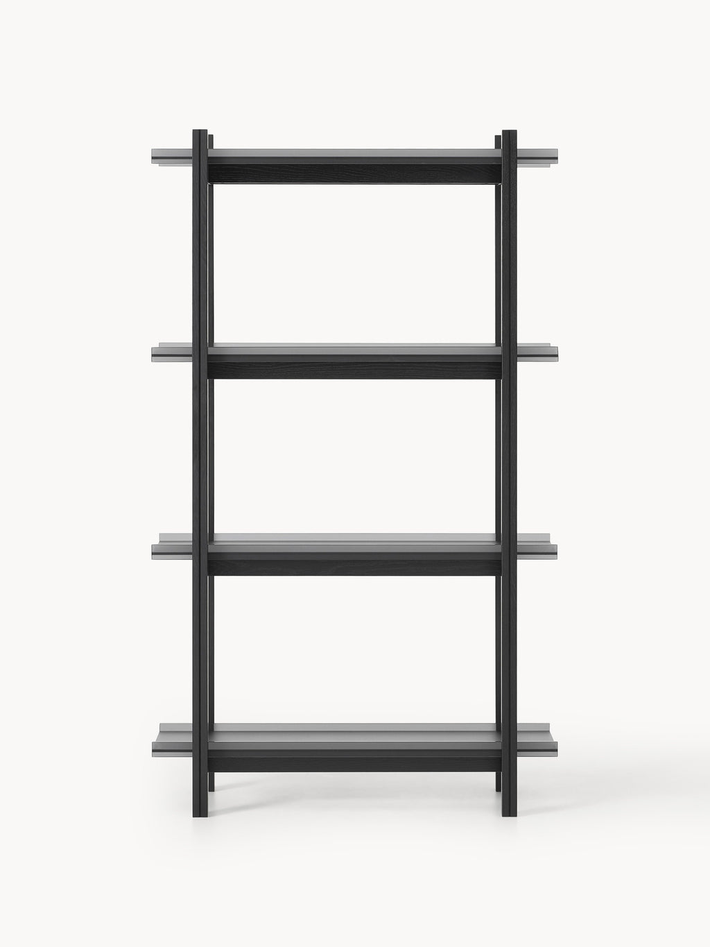 Alex Large Oak Shelving Unit with Glass Shelves