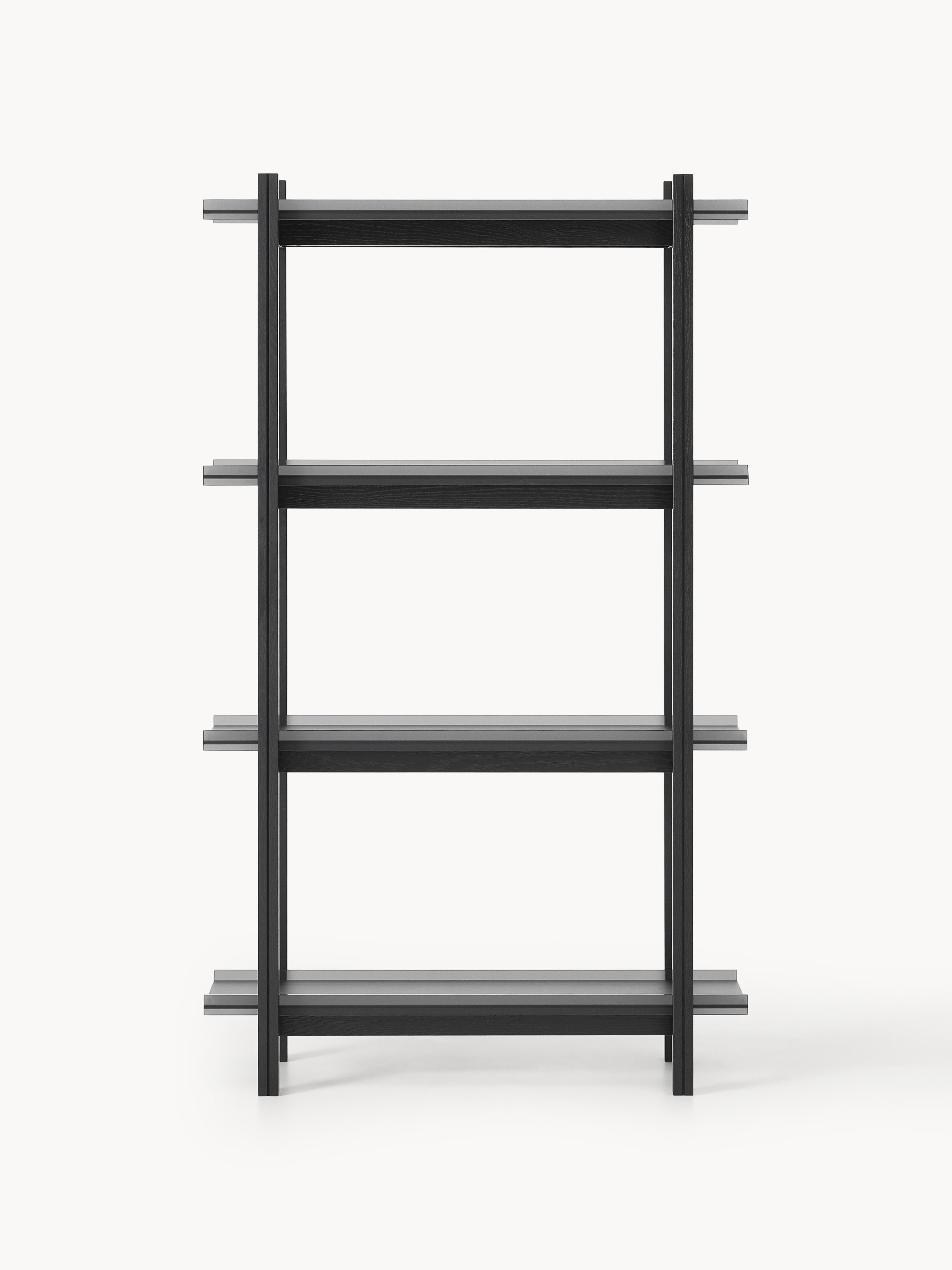 Alex Large Oak Shelving Unit with Glass Shelves