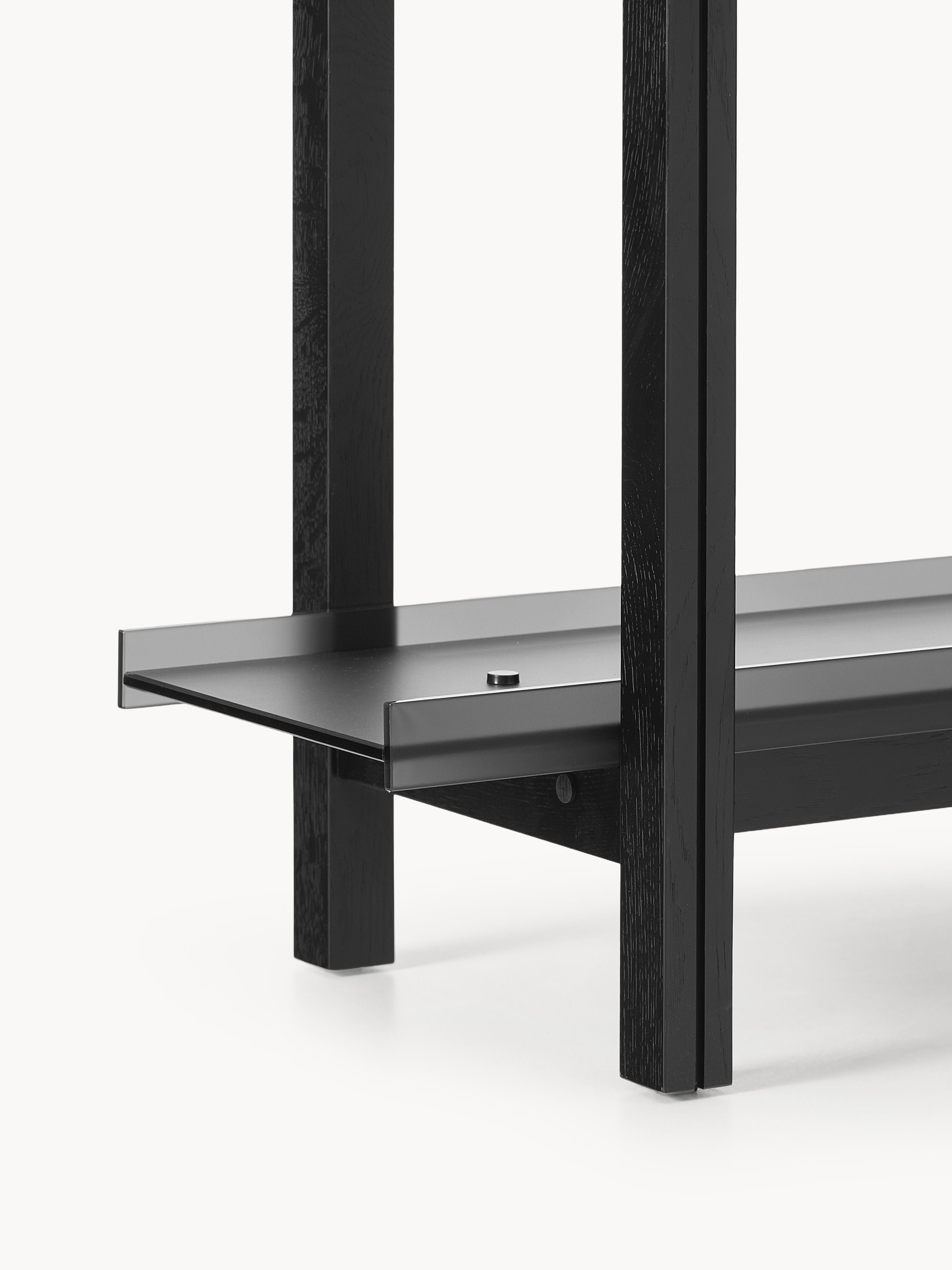 Alex Large Oak Shelving Unit with Glass Shelves