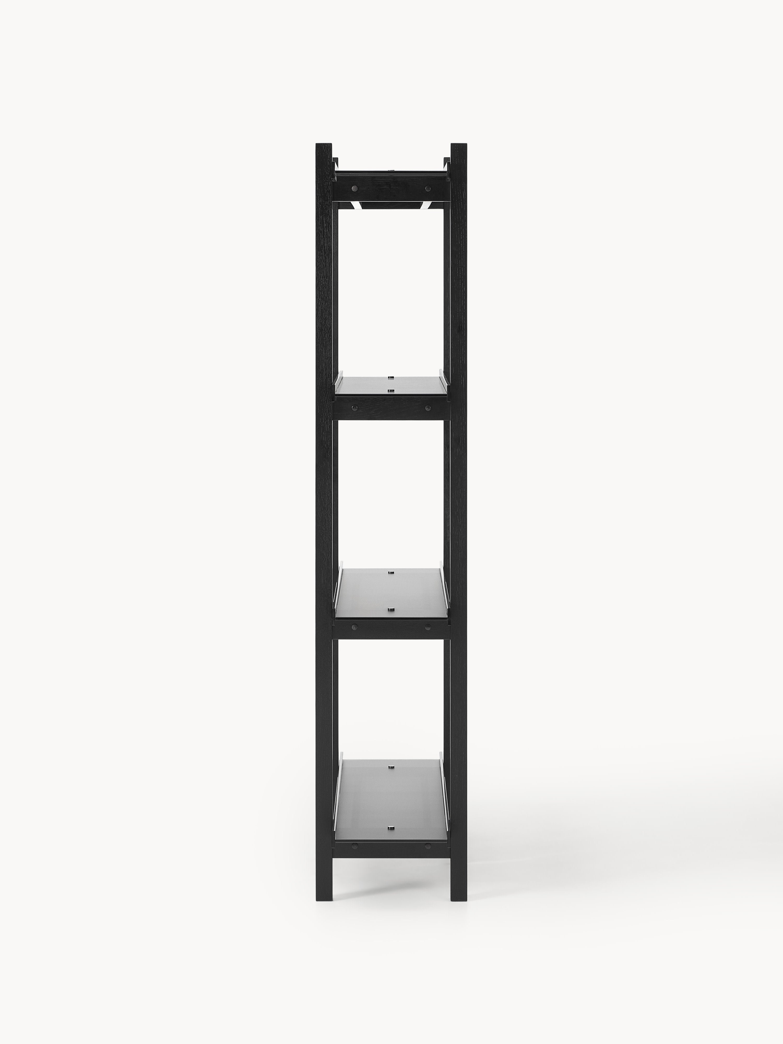 Alex Large Oak Shelving Unit with Glass Shelves