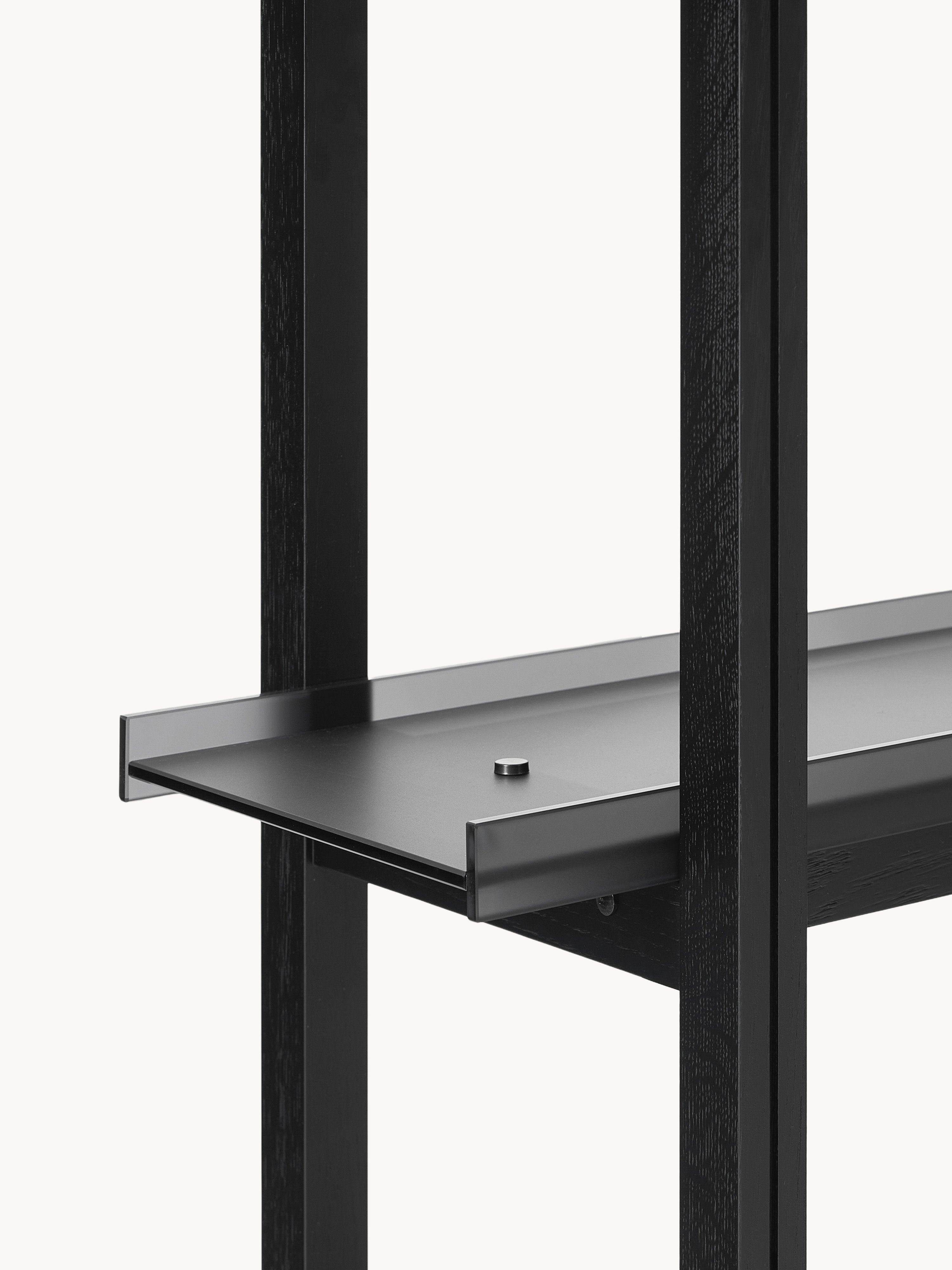 Alex Large Oak Shelving Unit with Glass Shelves