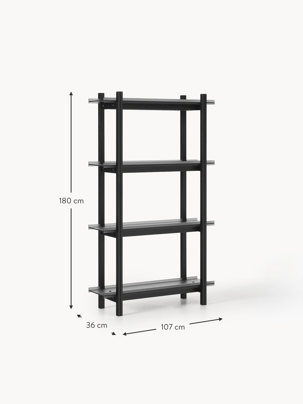 Alex Large Oak Shelving Unit with Glass Shelves