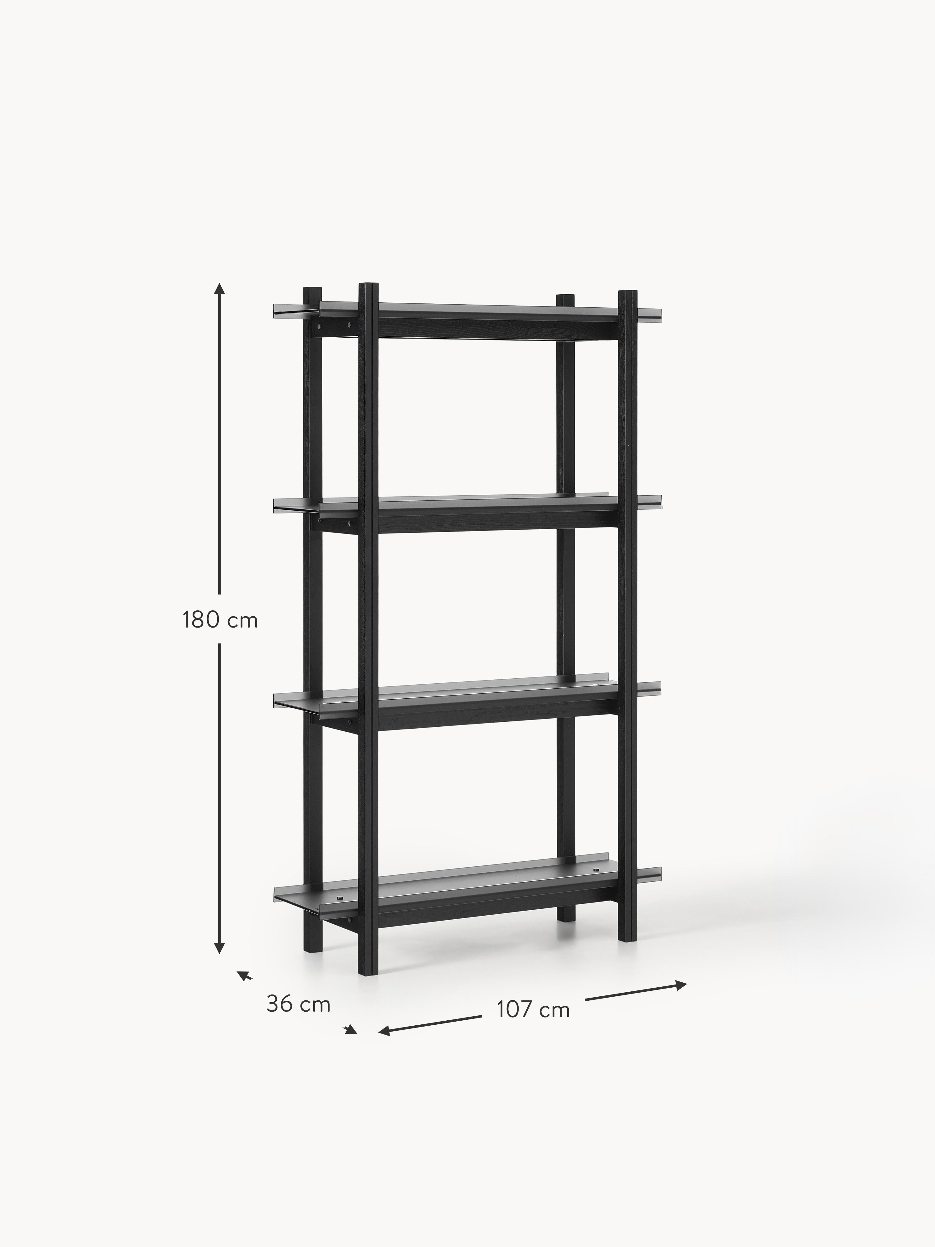 Alex Large Oak Shelving Unit with Glass Shelves