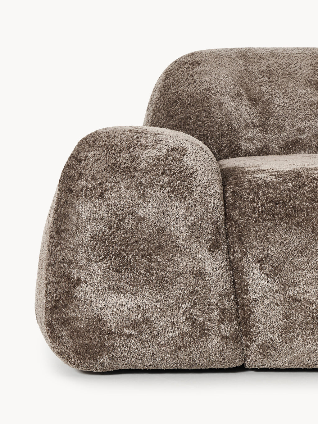 Wolke Teddy Bouclé Sofa (2-seater) with Chaise End