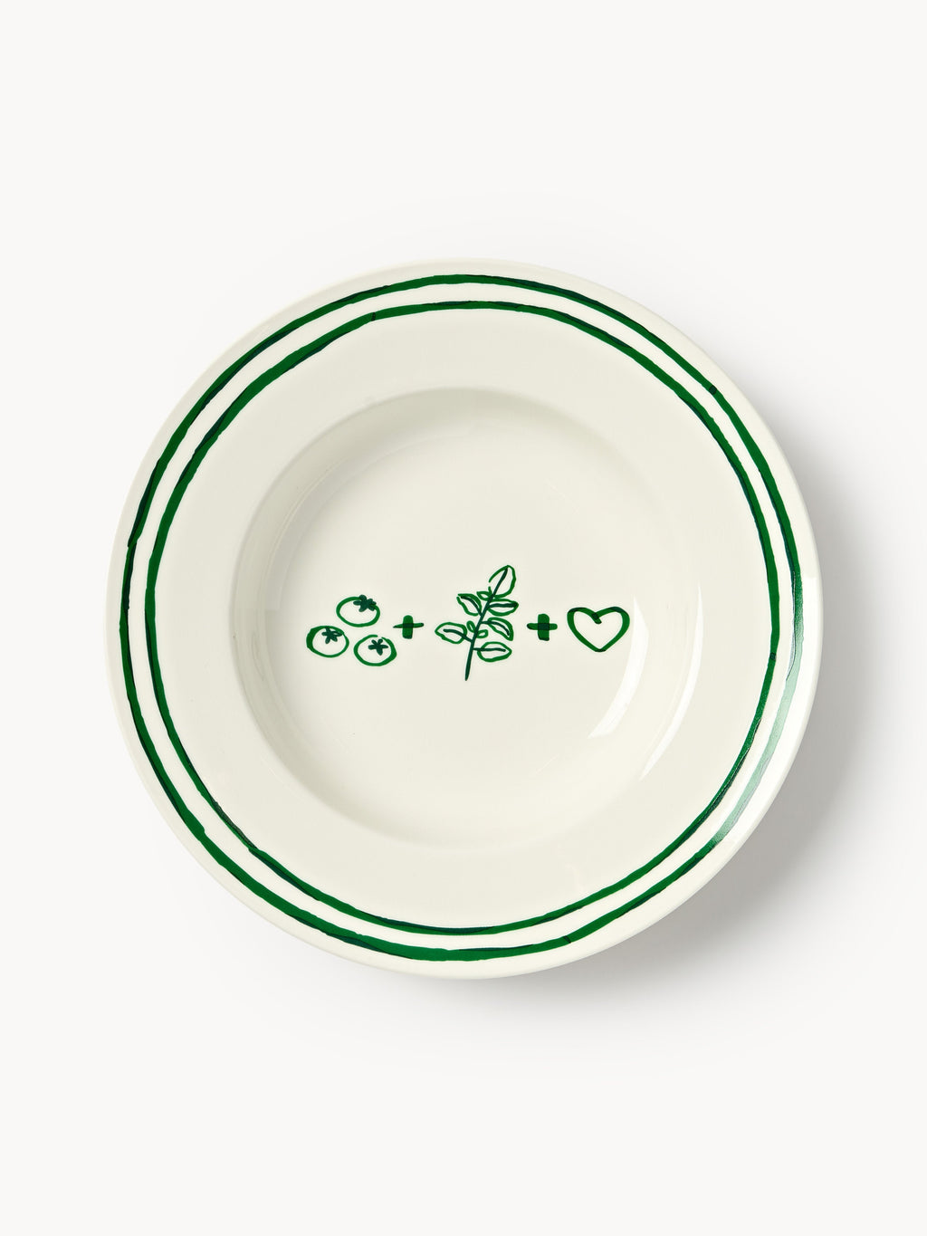 Tutti Porcelain Pasta Plates with Decorative Motif, Set of 4