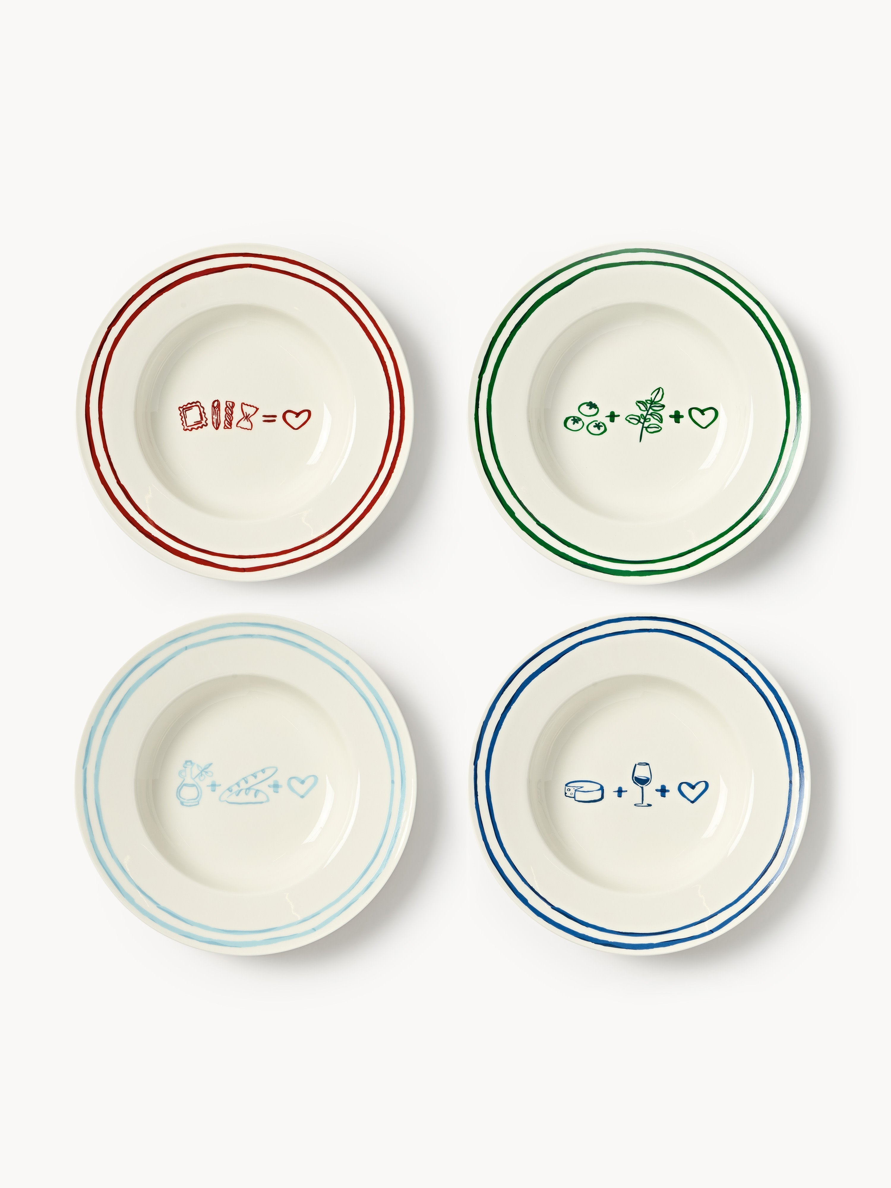 Gallery image 1 - Porcelain Pasta Plates Tutti with Decorative Motif