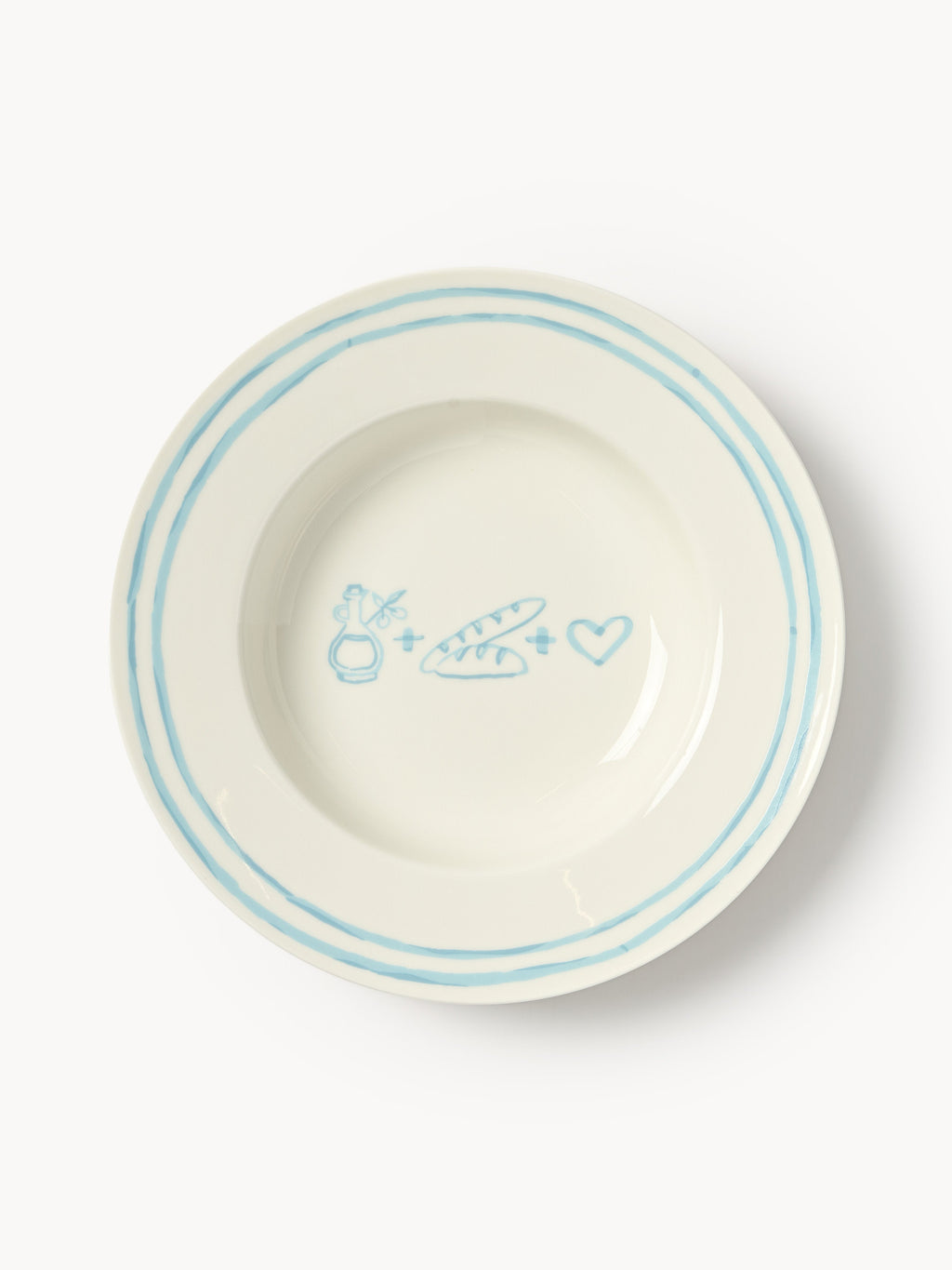 Tutti Porcelain Pasta Plates with Decorative Motif, Set of 4