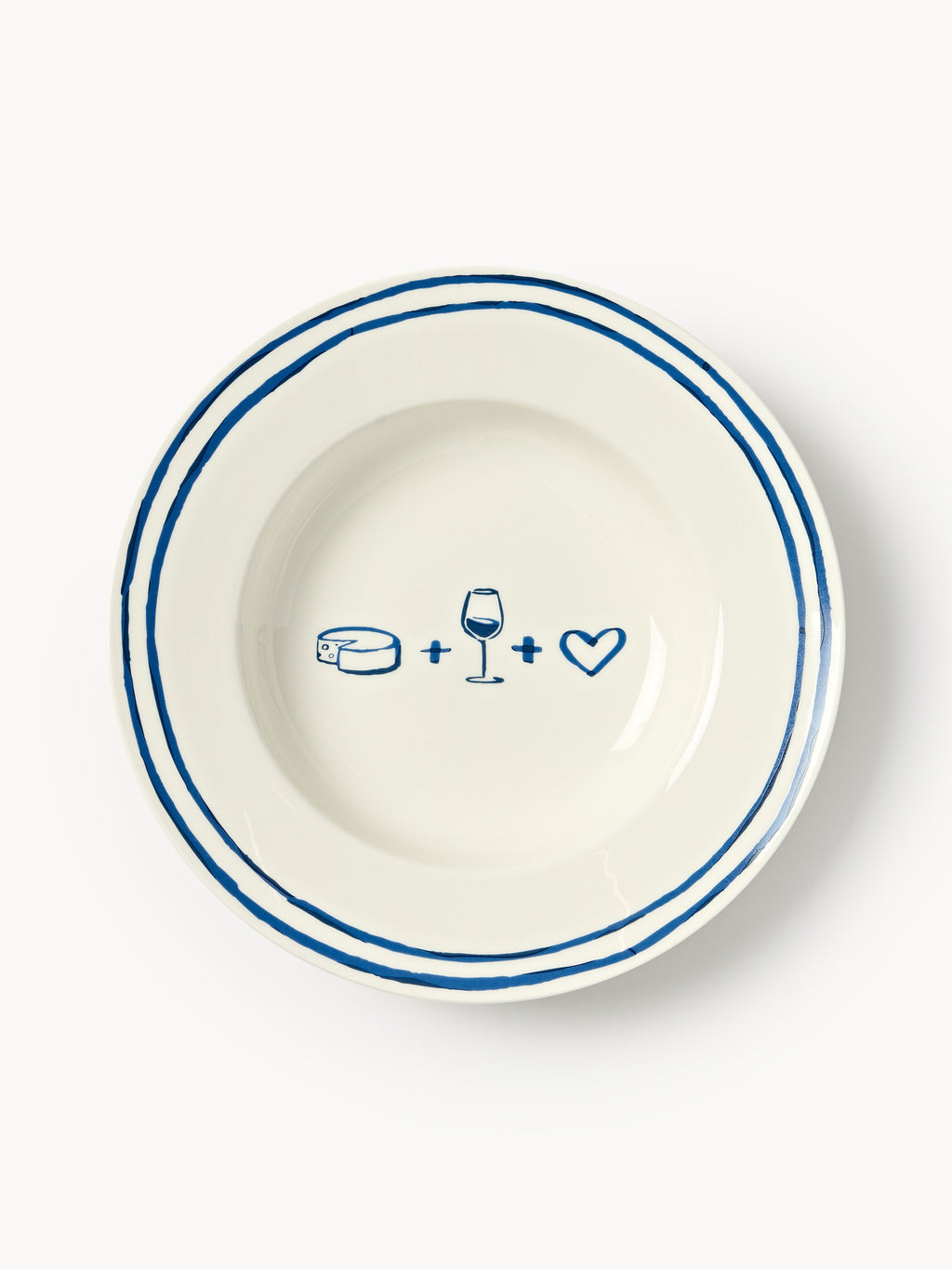 Tutti Porcelain Pasta Plates with Decorative Motif, Set of 4