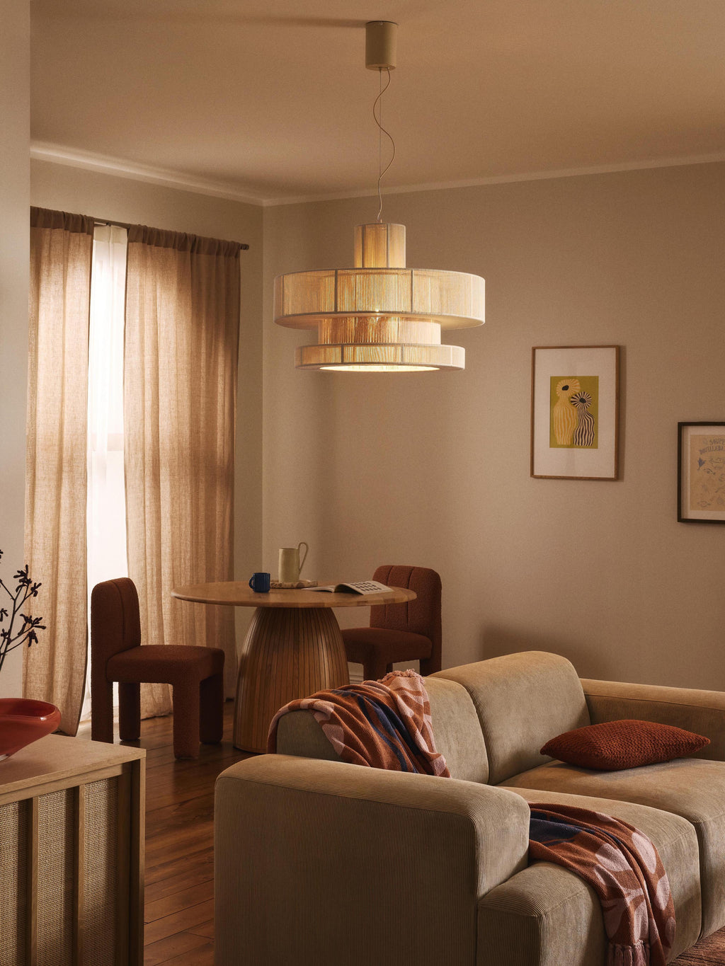Lace Large Linen Thread Pendant Light