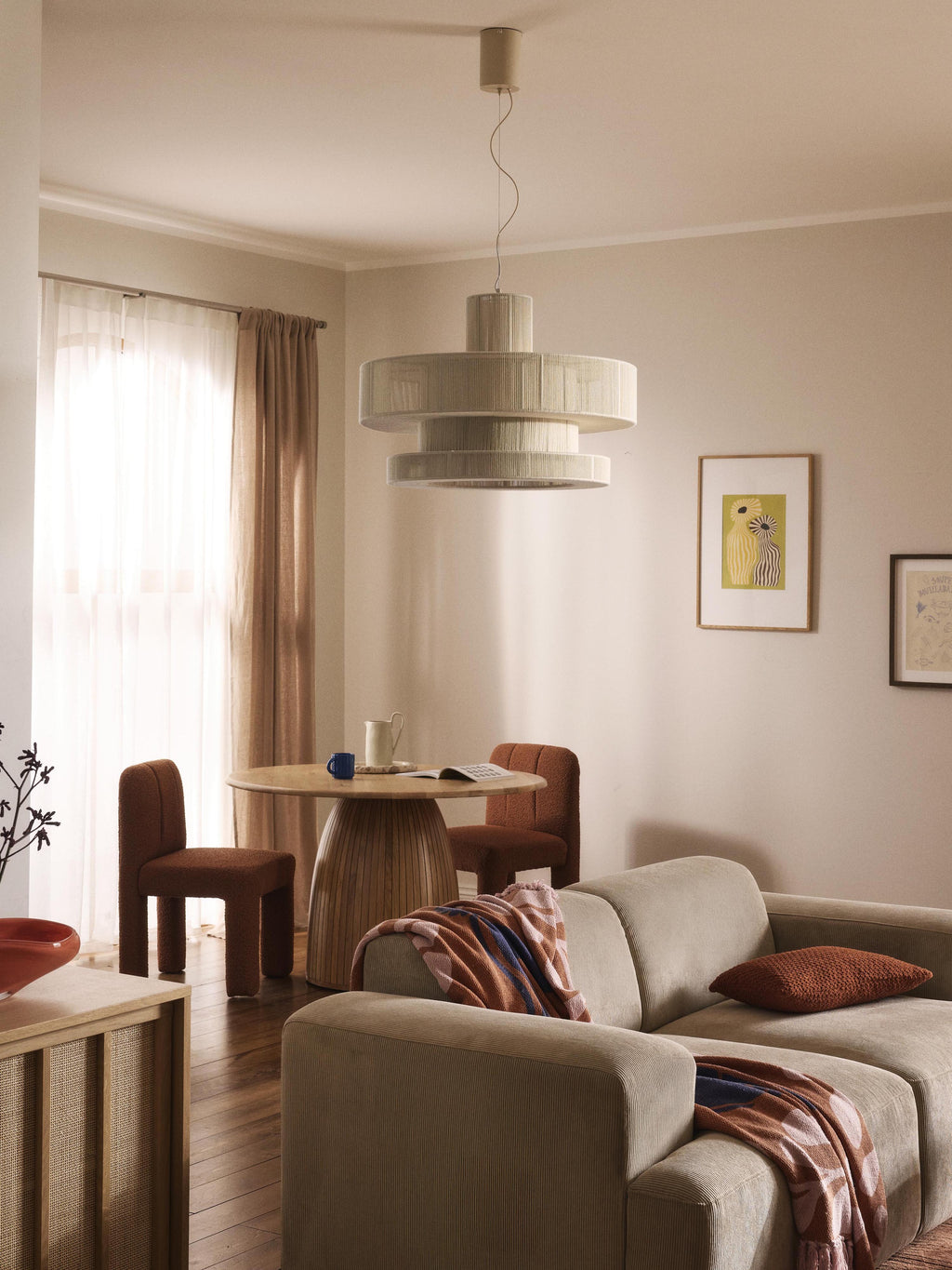 Lace Large Linen Thread Pendant Light