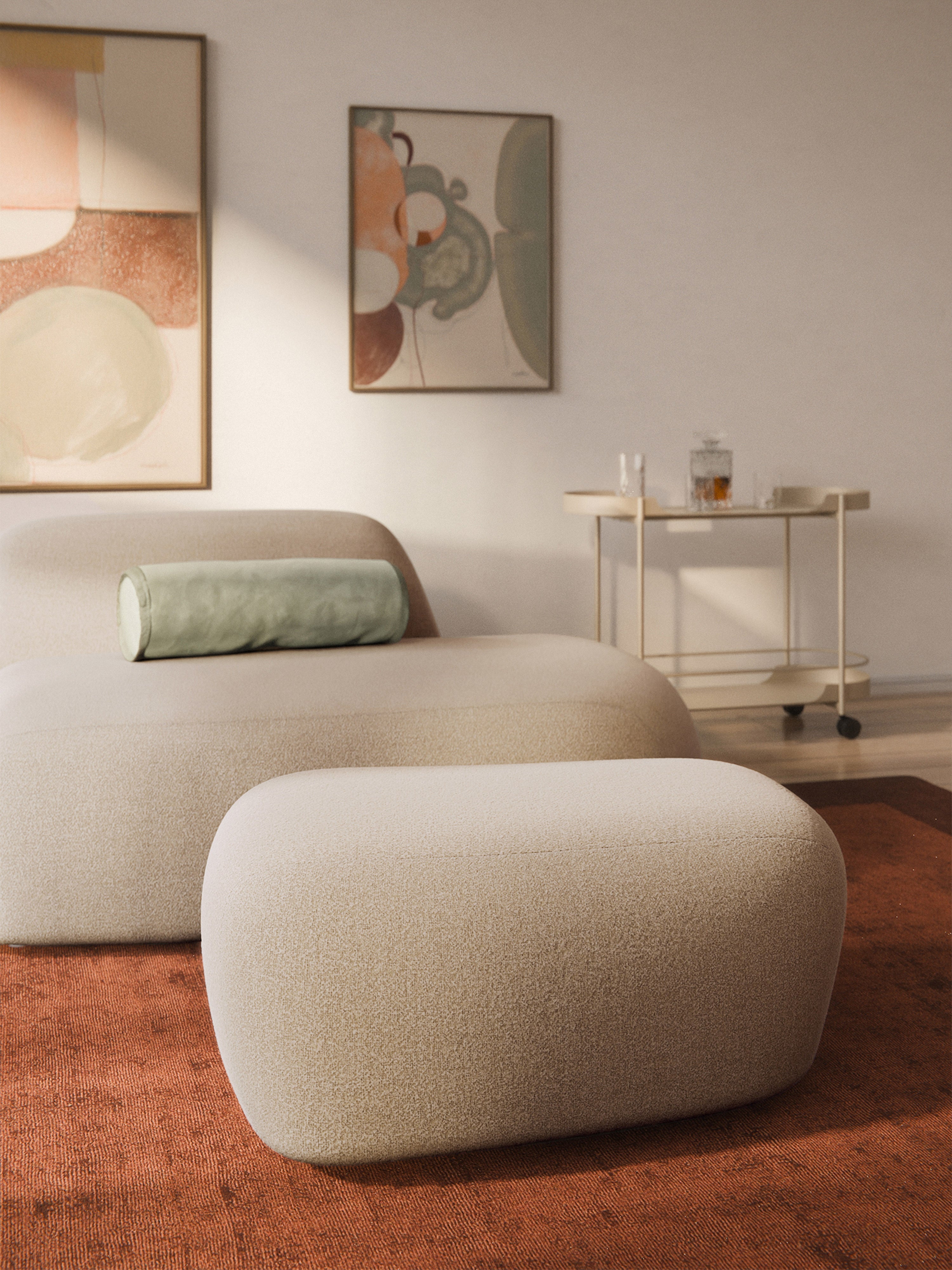 Wolke Large Bouclé Ottoman