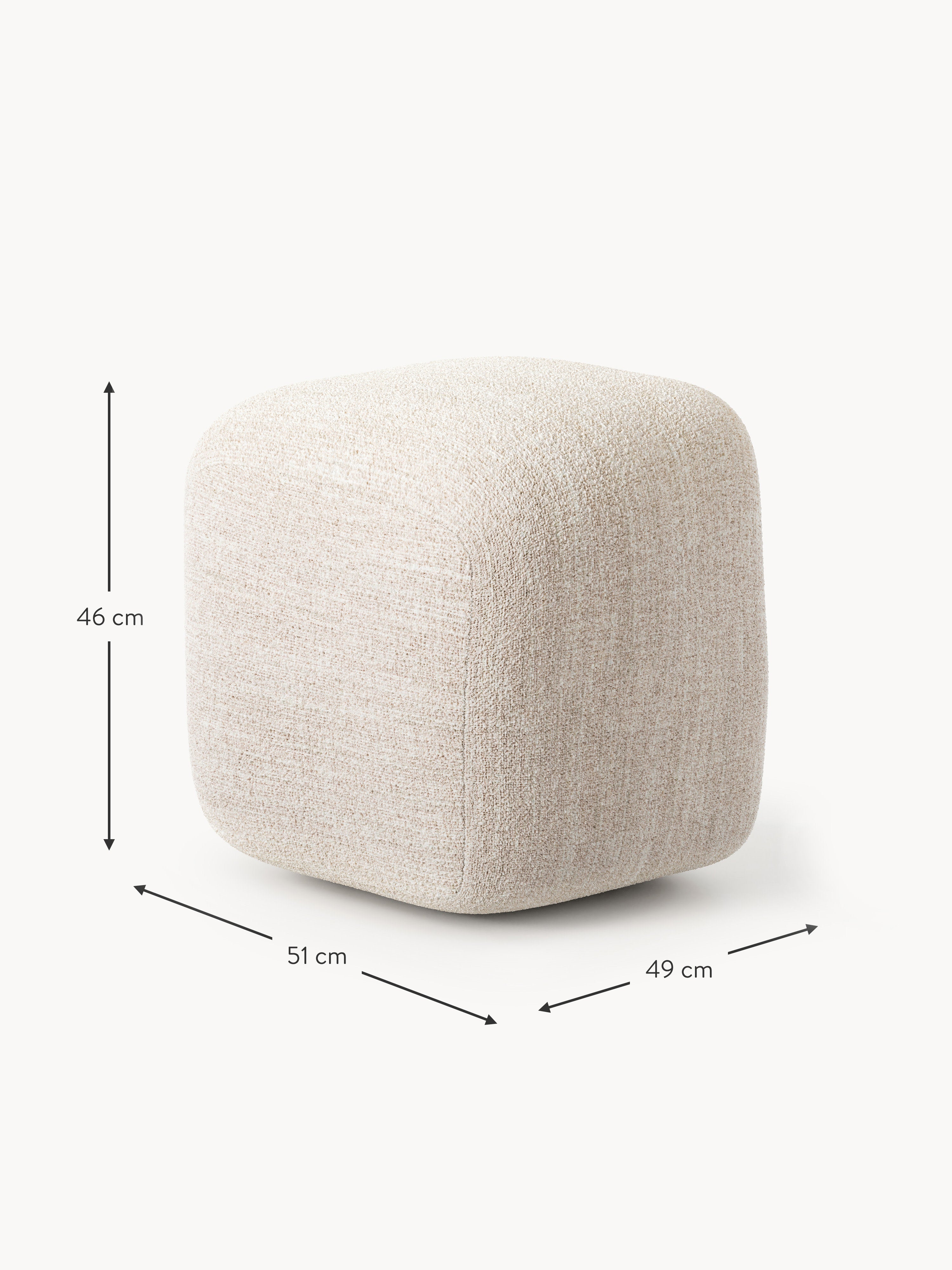 Wolke High Bouclé Ottoman