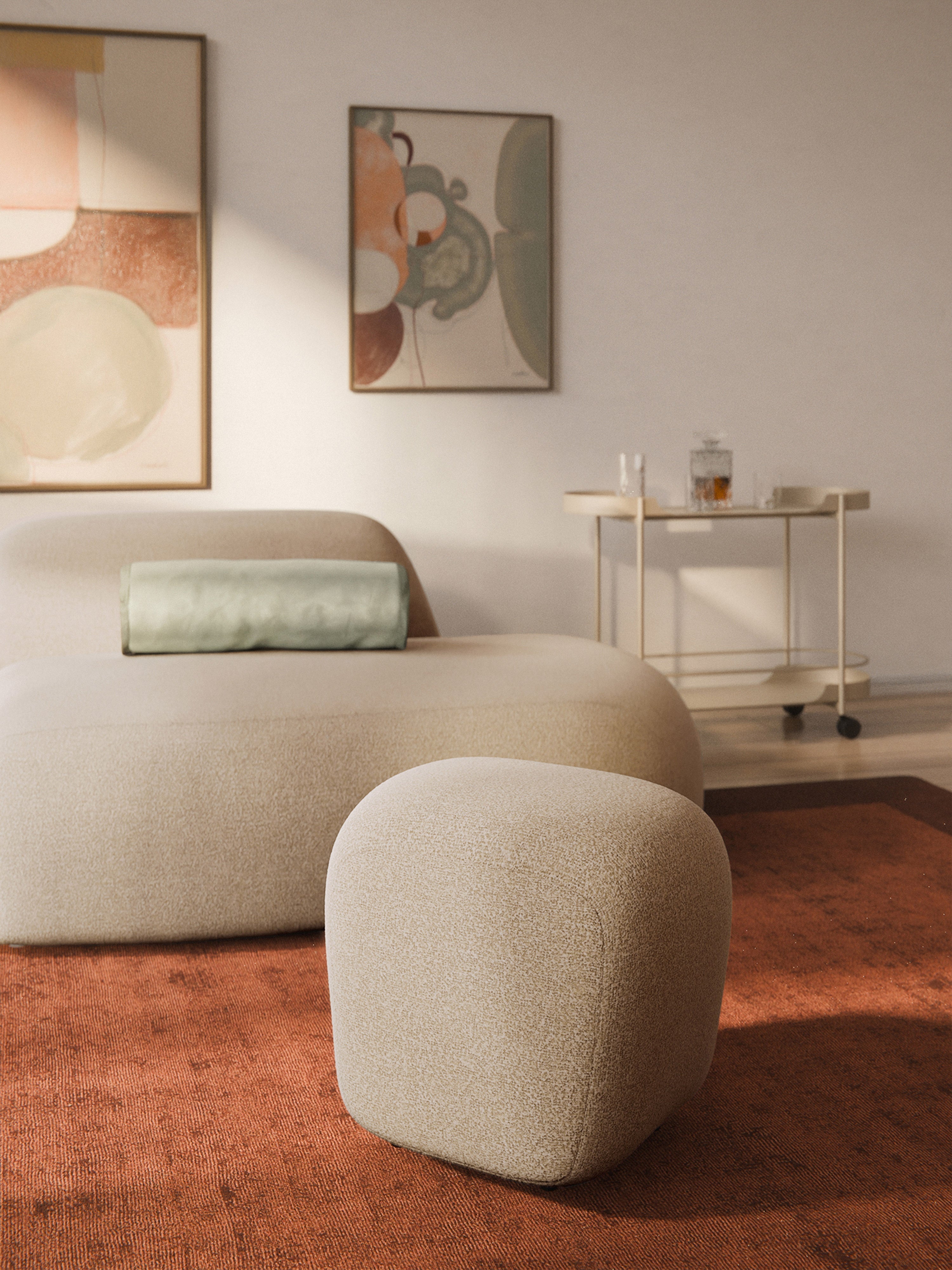 Wolke High Bouclé Ottoman