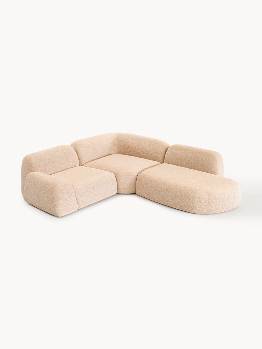 Wolke Modular Bouclé Corner Sofa (4-seater) with Chaise End