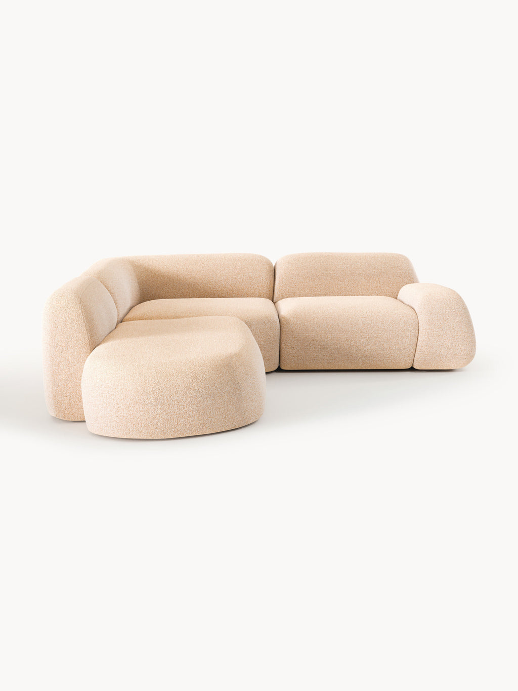 Wolke Modular Bouclé Corner Sofa (4-seater) with Chaise End
