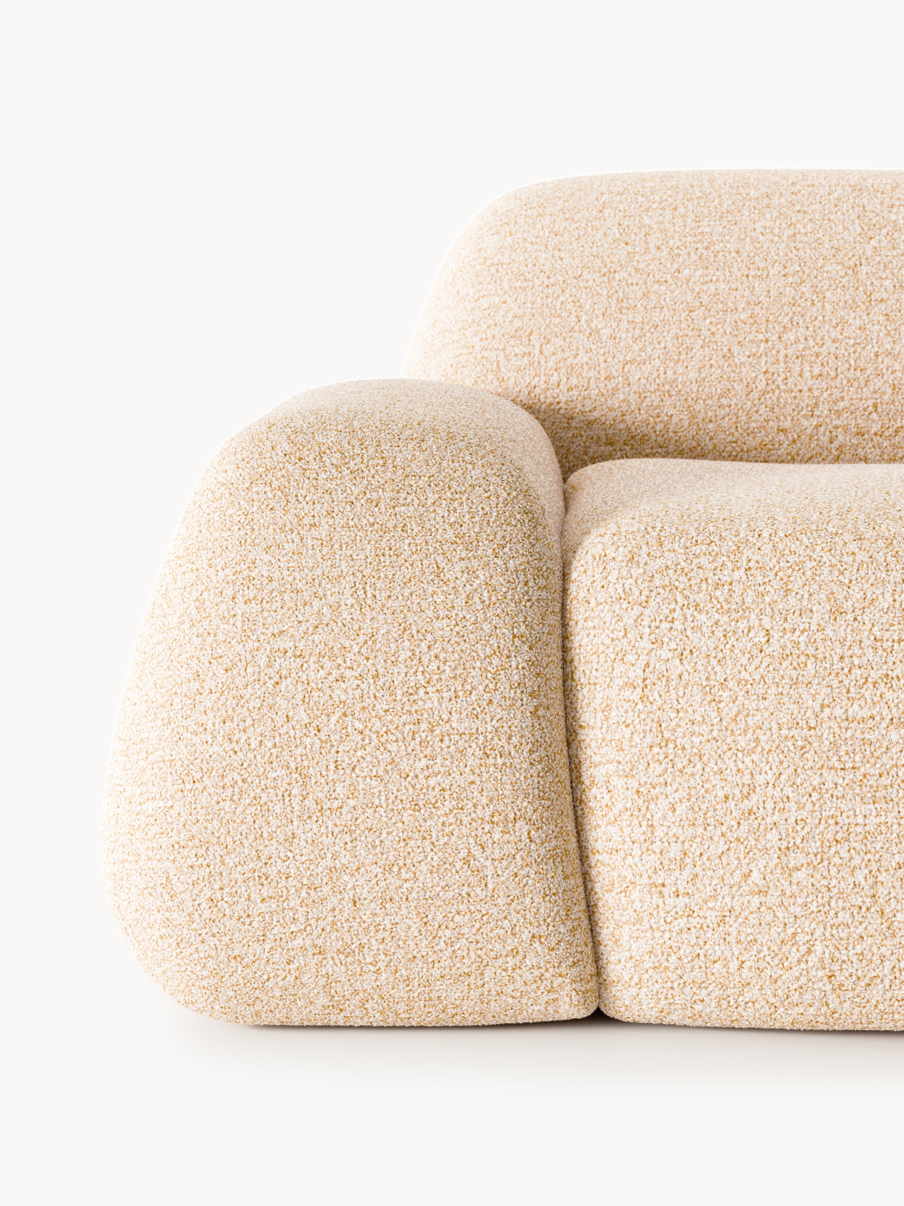 Wolke Modular Bouclé Corner Sofa (4-seater) with Chaise End