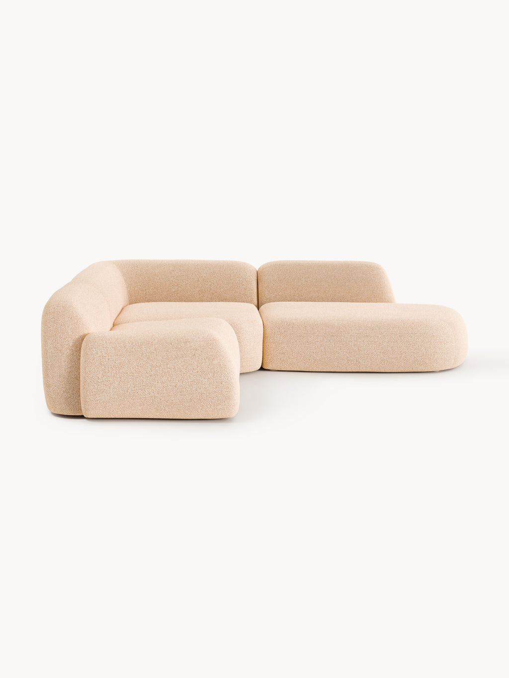 Wolke Modular Bouclé Corner Sofa (4-seater) with Chaise End