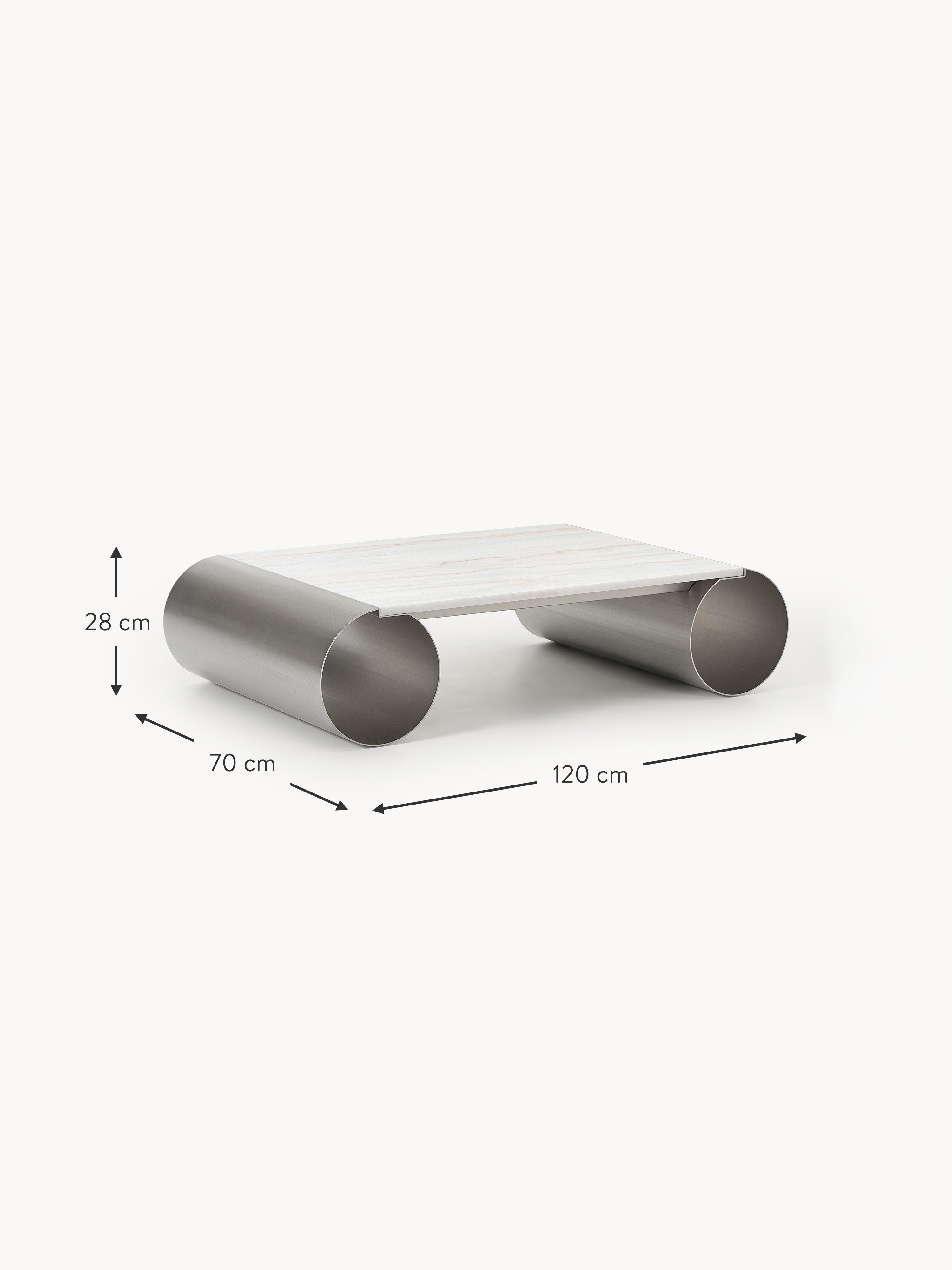 Blaze Coffee Table with Marble Top, W 120 cm