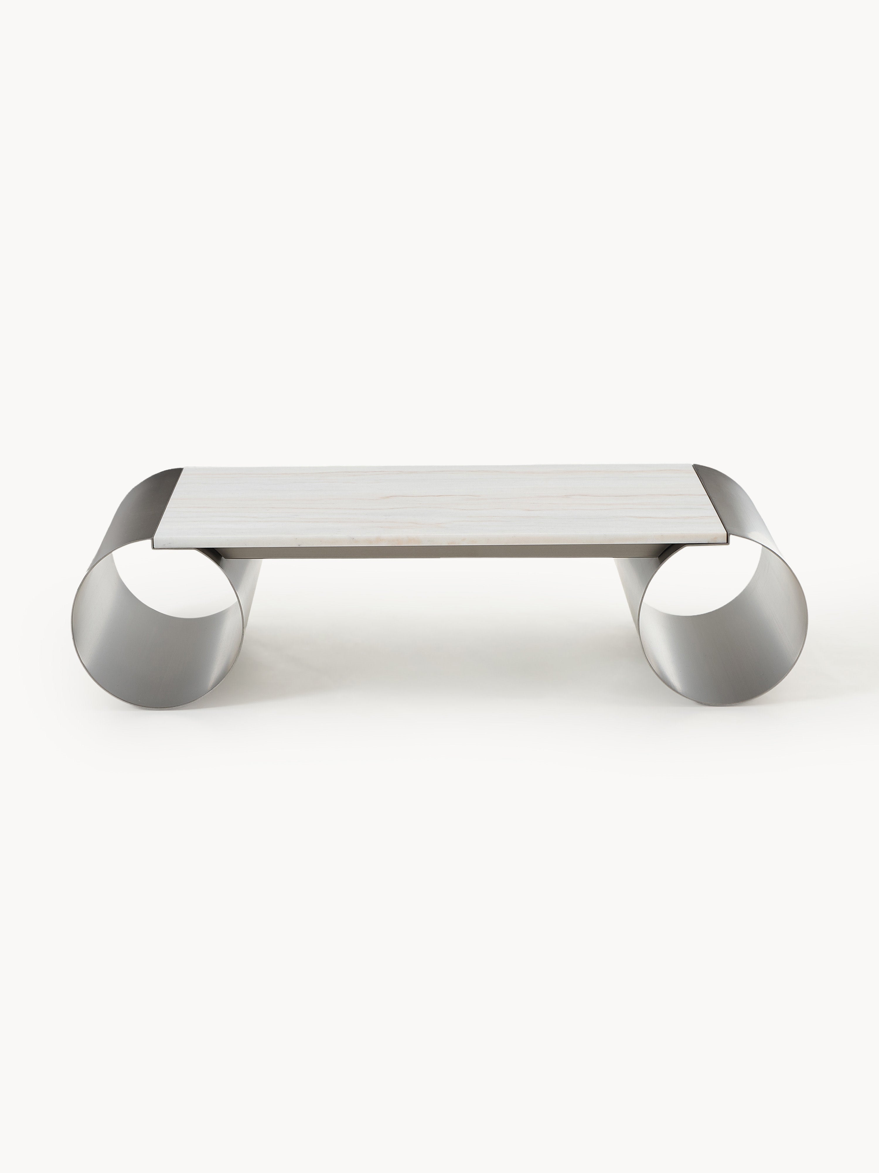 Blaze Coffee Table with Marble Top, W 120 cm