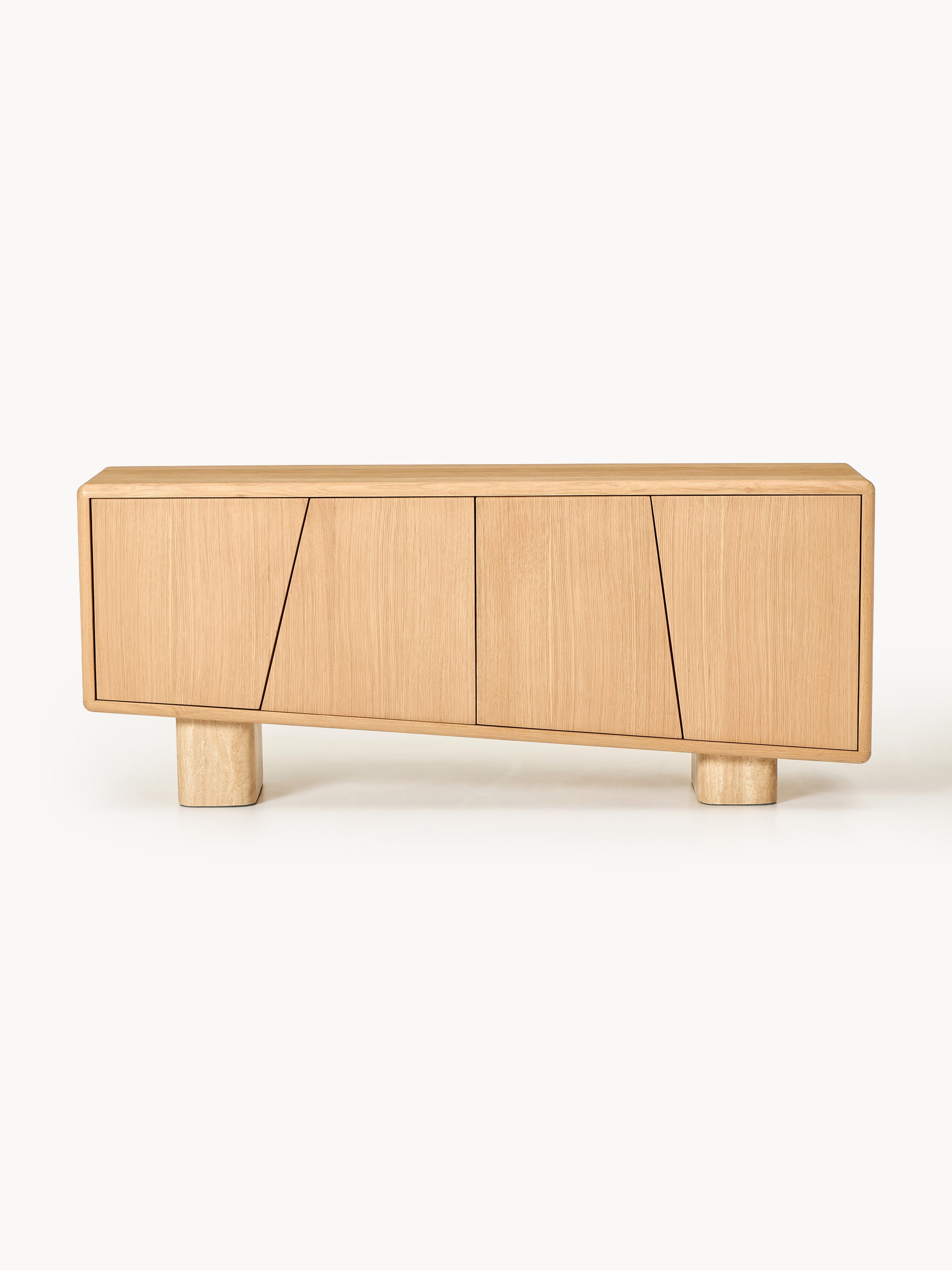 Tundra Wooden Sideboard with Travertine Legs