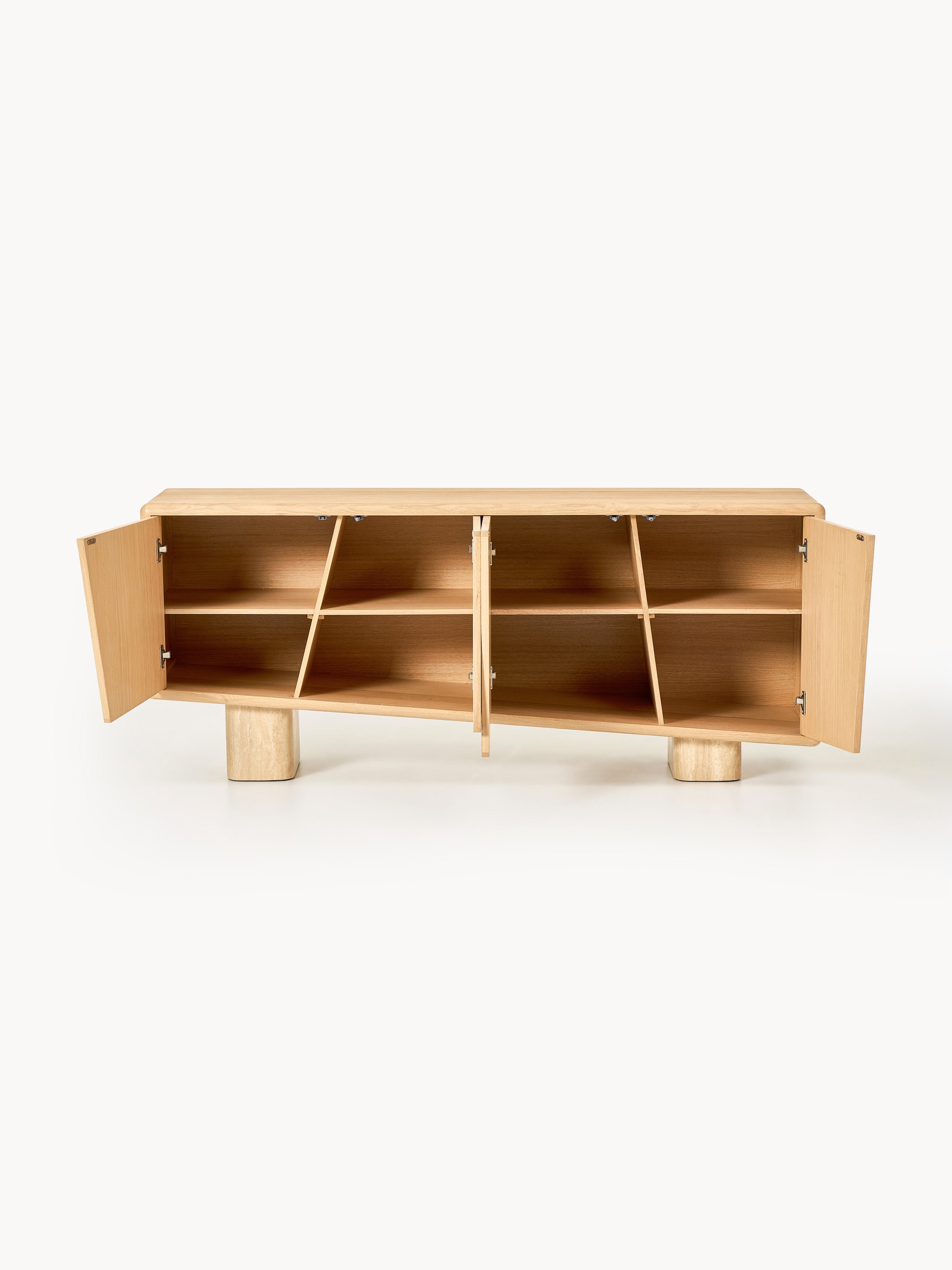Tundra Wooden Sideboard with Travertine Legs