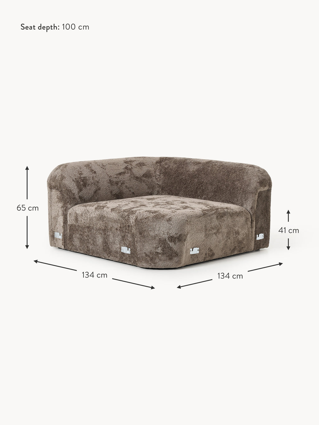 Wolke Round Teddy Bouclé Corner Module