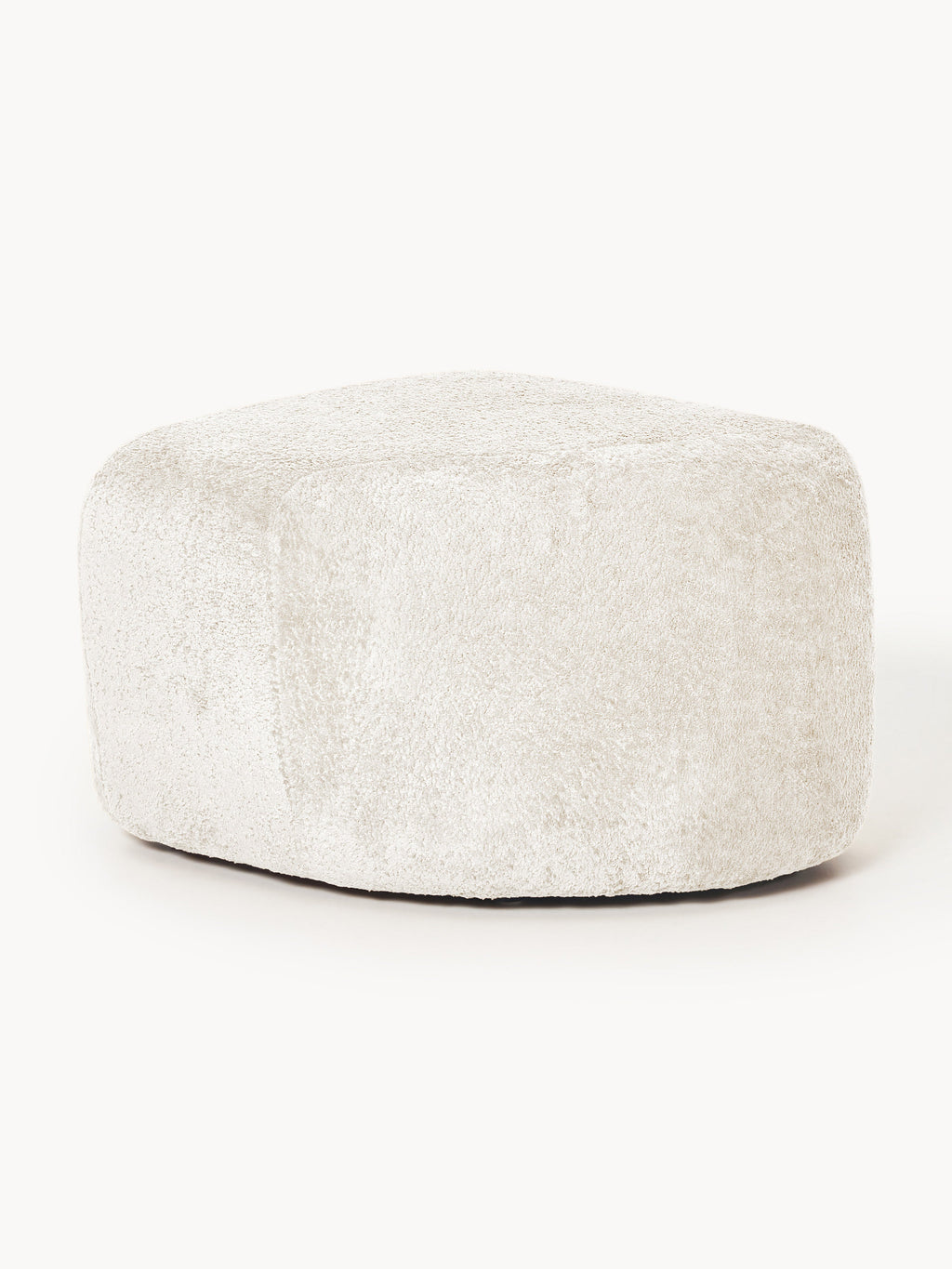 Gallery image 1 - Oval Teddy Bouclé Ottoman Wolke