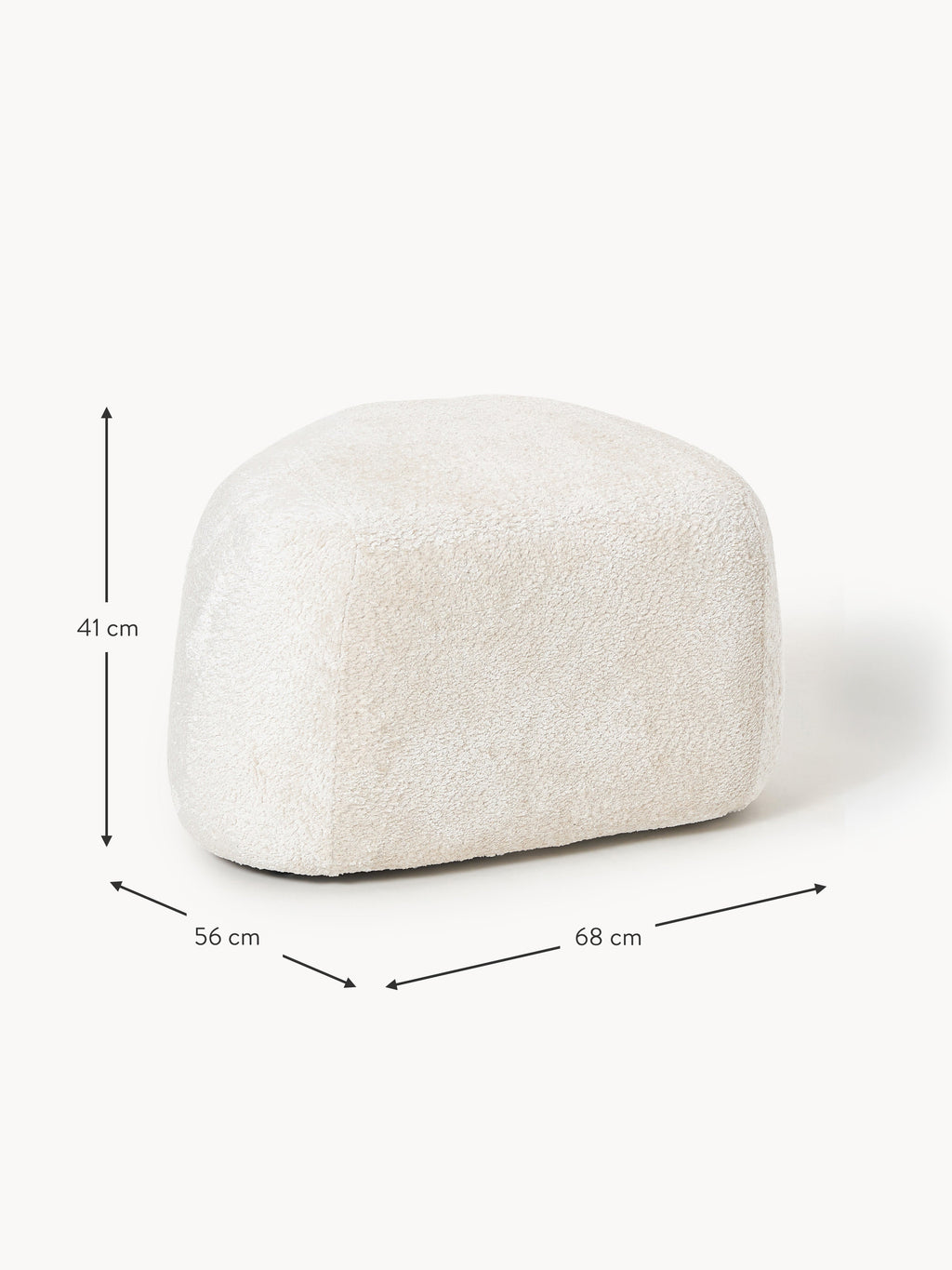 Wolke Oval Teddy Bouclé Ottoman