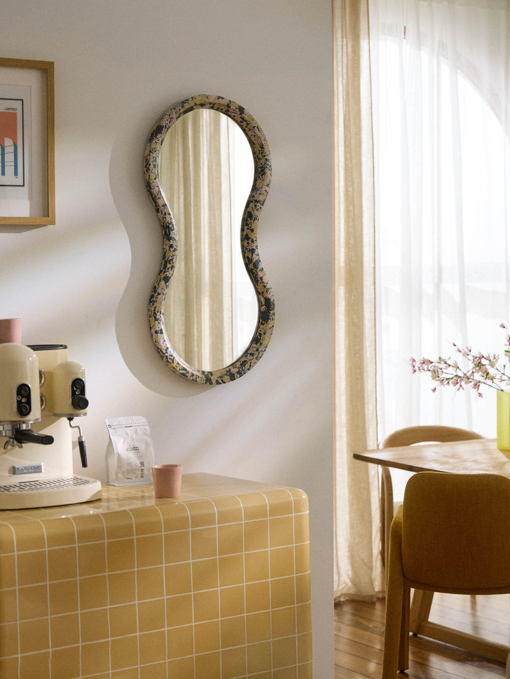 Elara Wall Mirror with Engineered Marble Frame