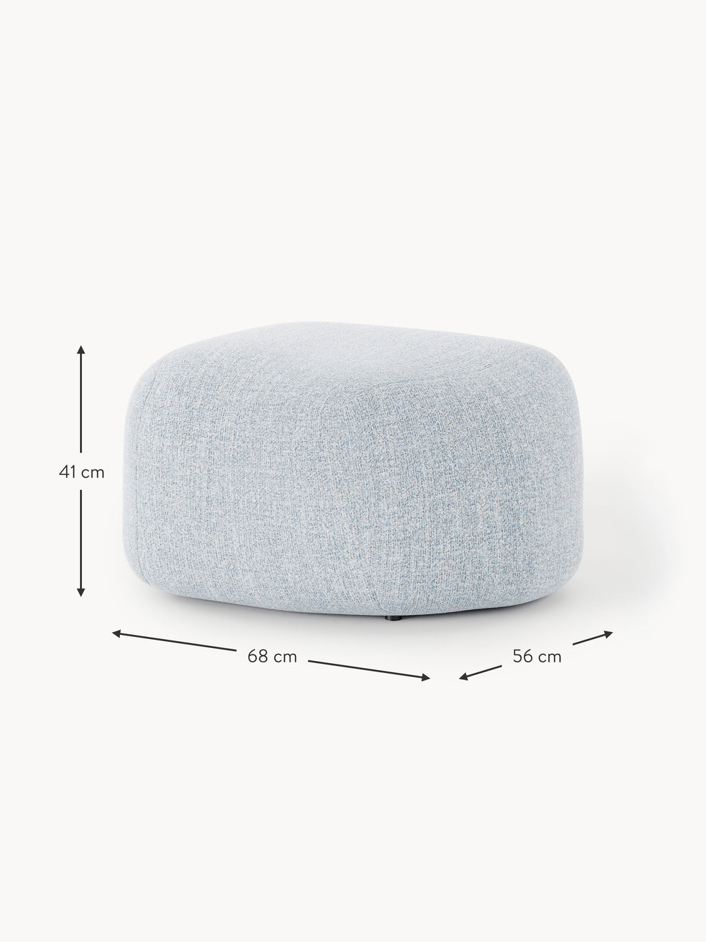 Wolke Oval Bouclé Ottoman