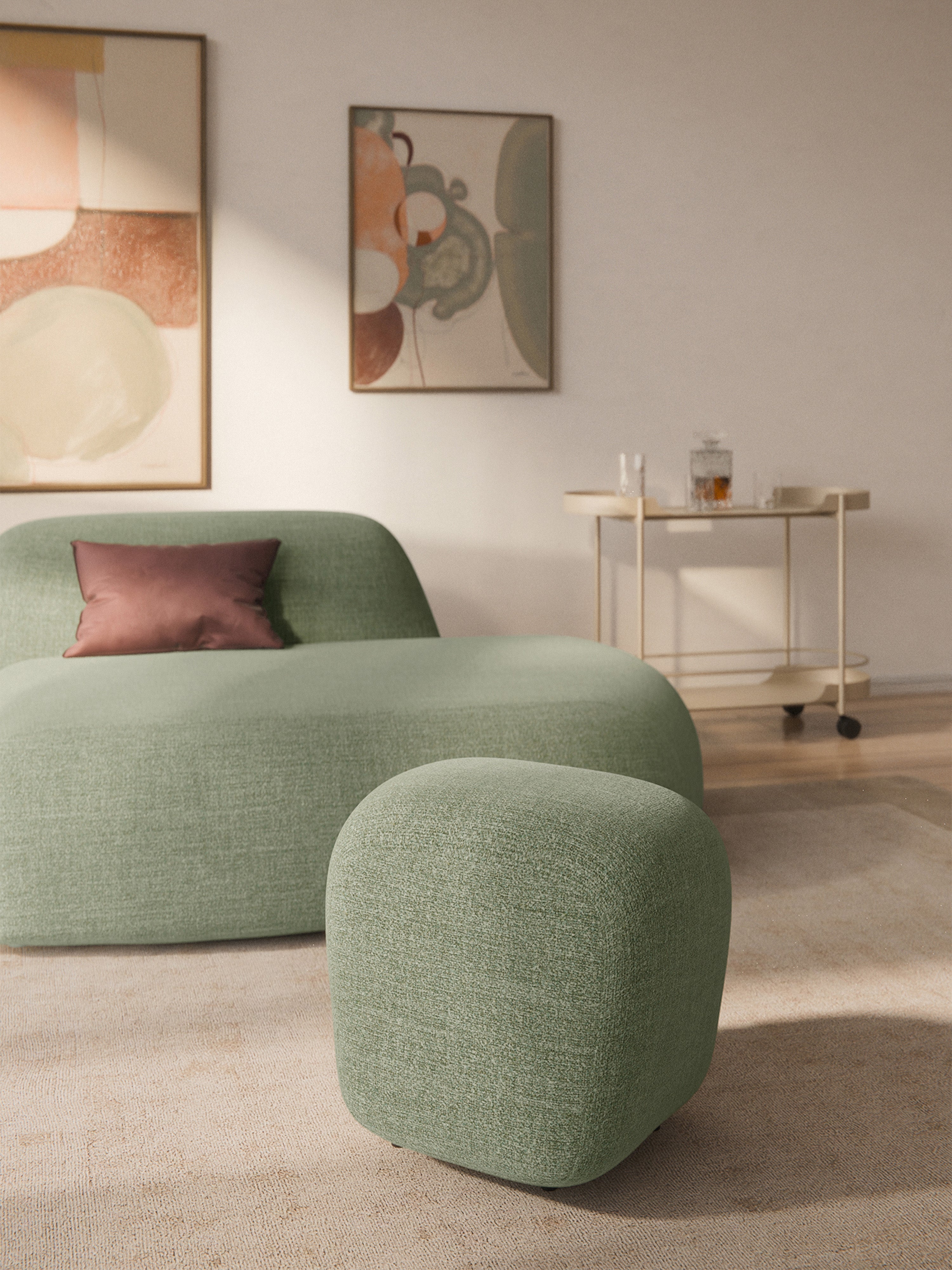 Wolke High Bouclé Ottoman