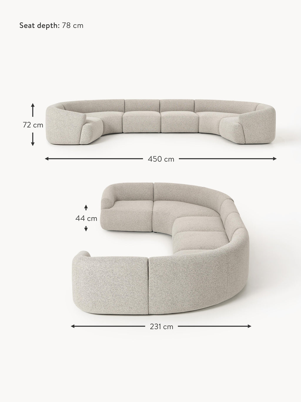 Sofia XL Modular Bouclé Sofa