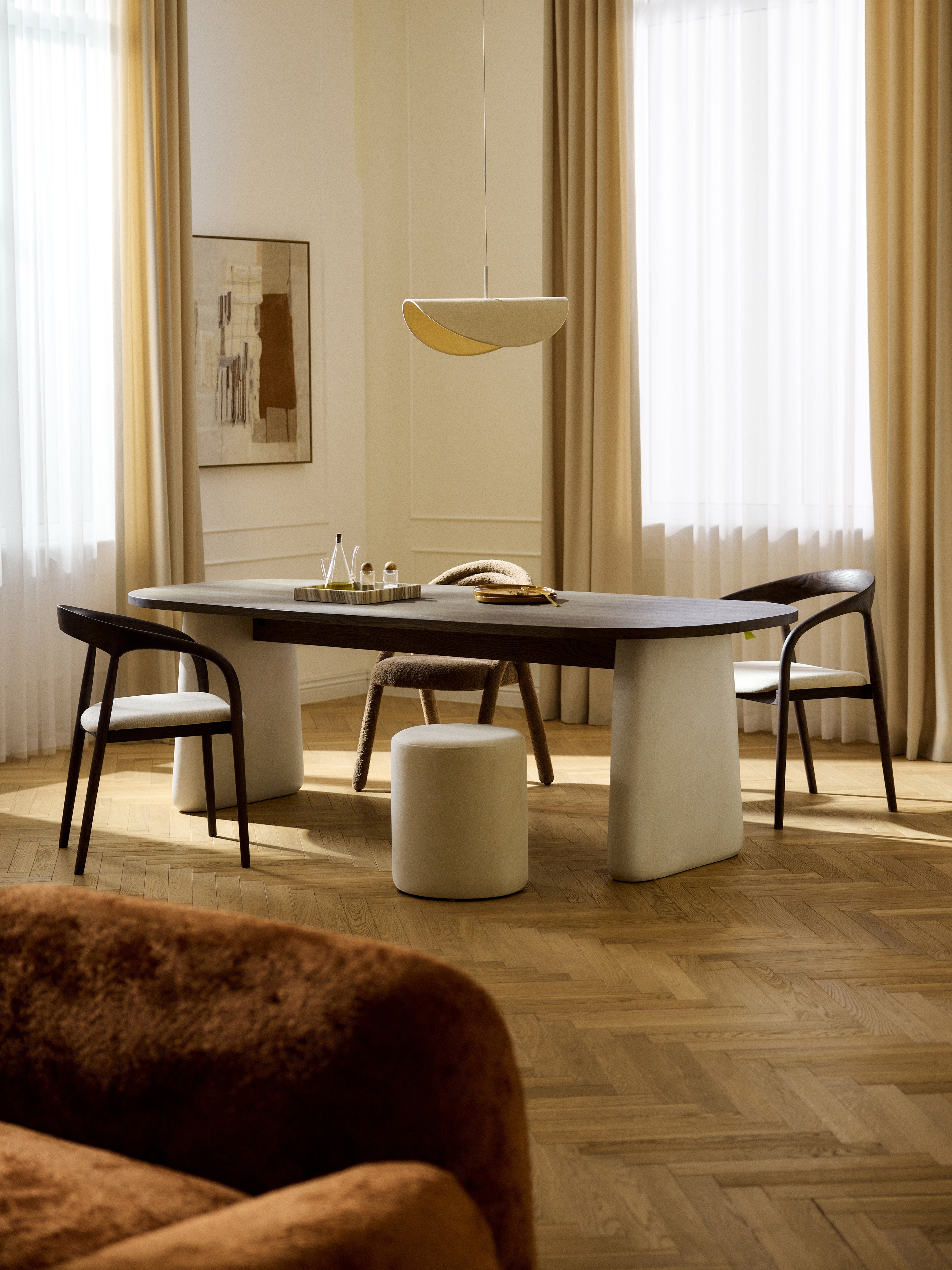 Dune Oval Oak Wood Dining Table, in various sizes