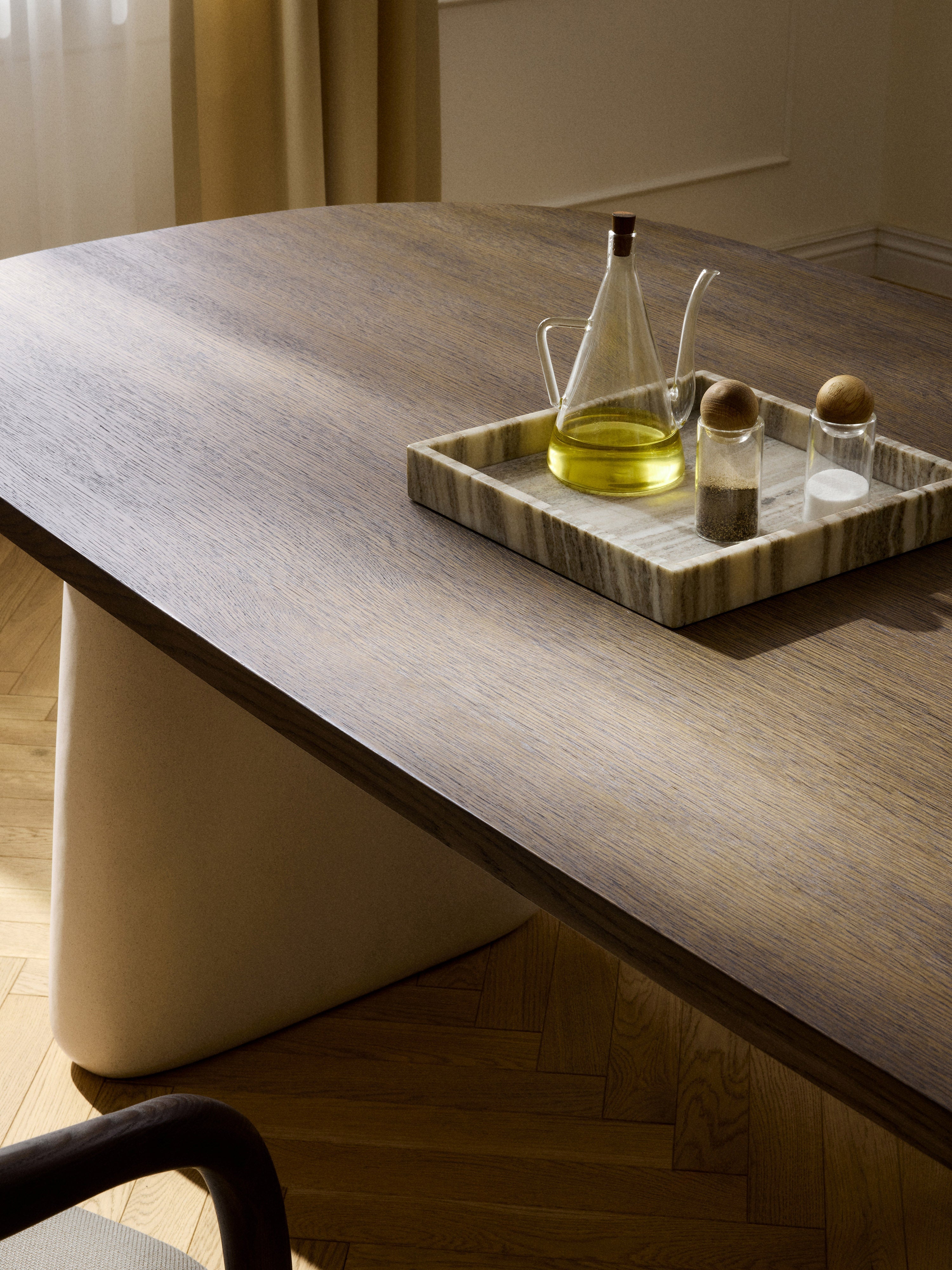 Dune Oval Oak Wood Dining Table, in various sizes