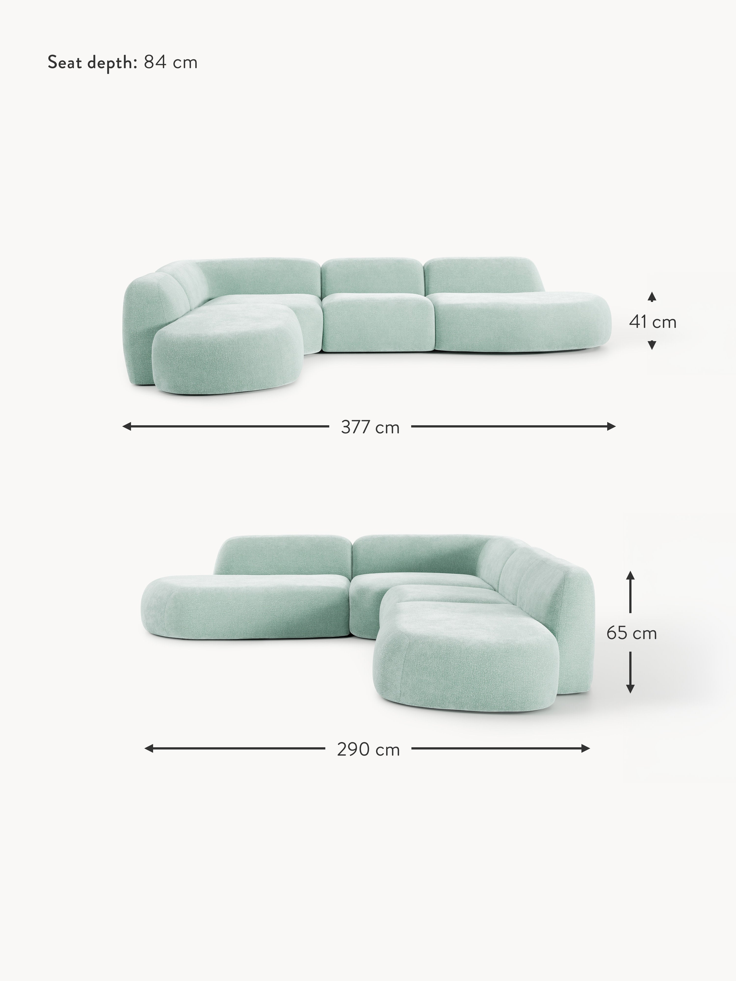 Wolke XL Modular Corner Sofa with Chaise Ends