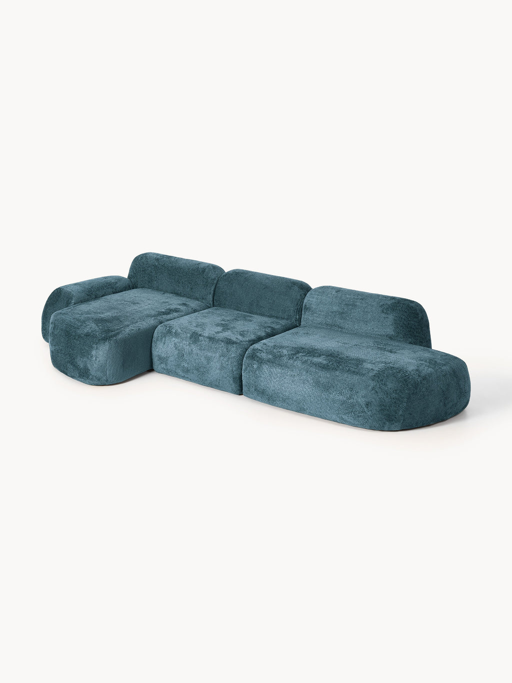 Wolke Modular Teddy Bouclé Corner Sofa (4-seater) with Chaise End
