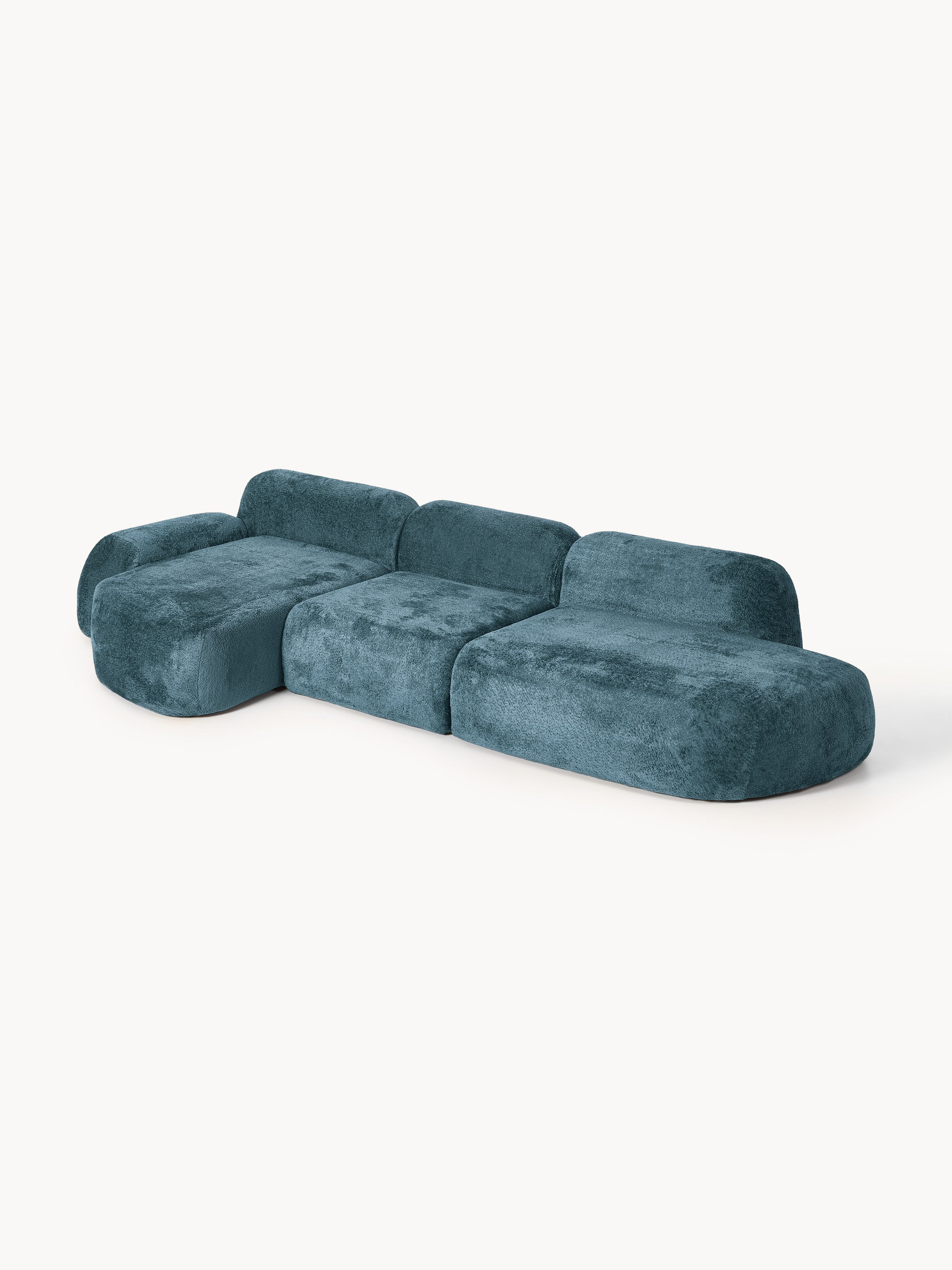 Wolke Modular Teddy Bouclé Corner Sofa (4-seater) with Chaise End