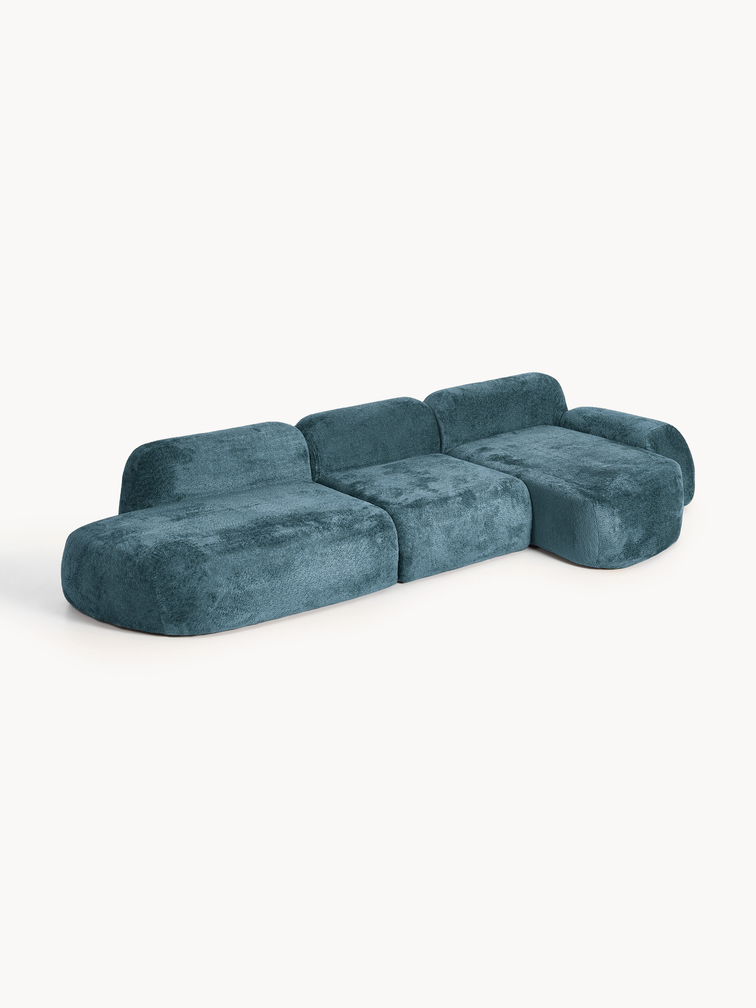 Wolke Modular Teddy Bouclé Corner Sofa (4-seater) with Chaise End