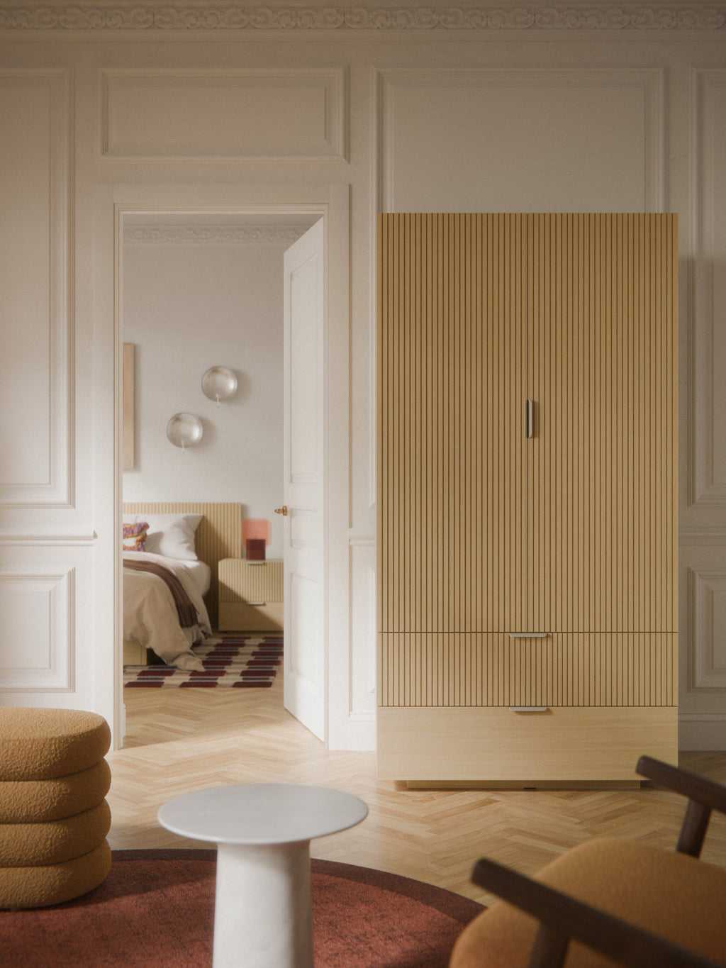 Sato Wooden Compact Wardrobe