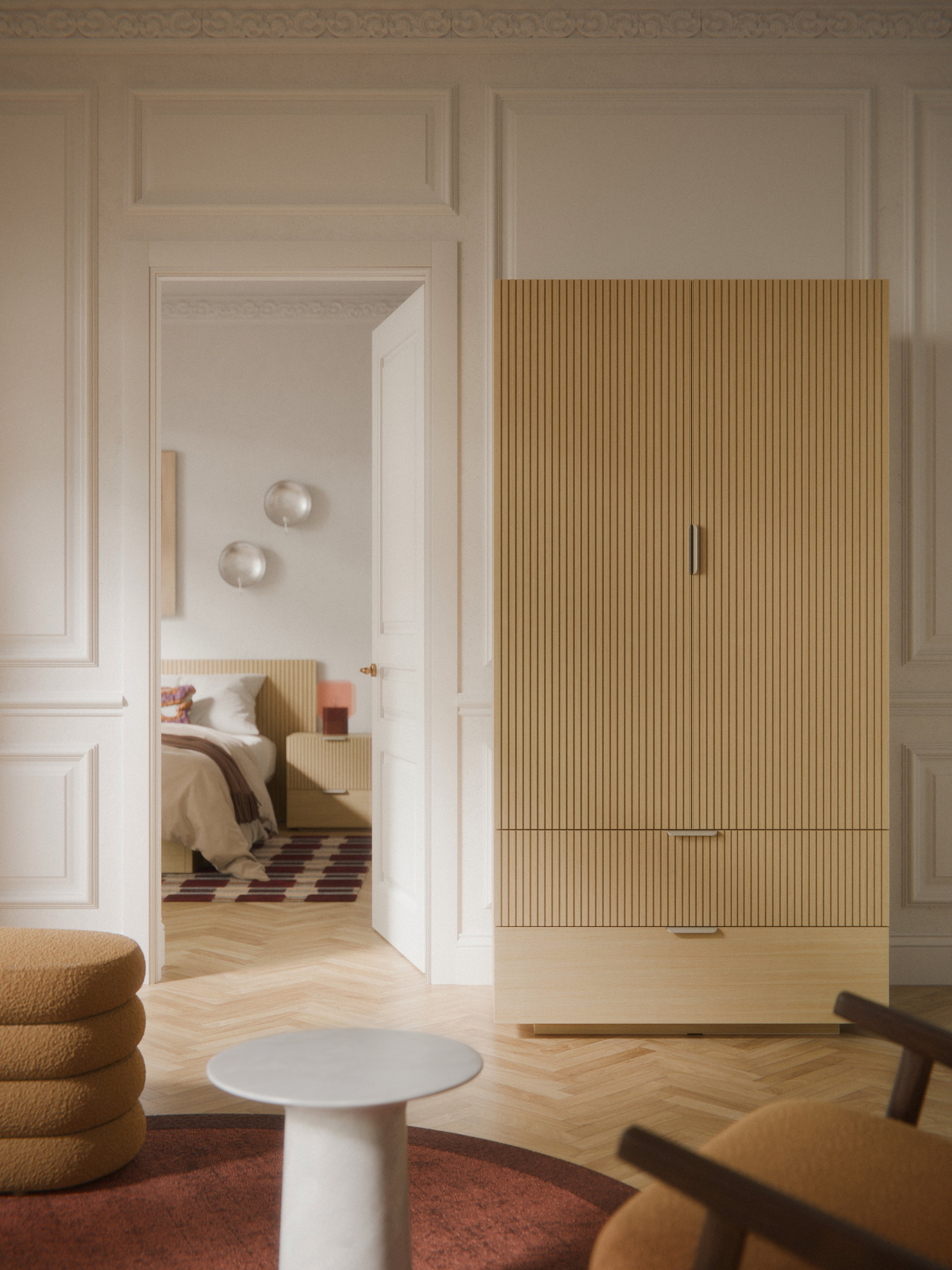 Sato Wooden Compact Wardrobe