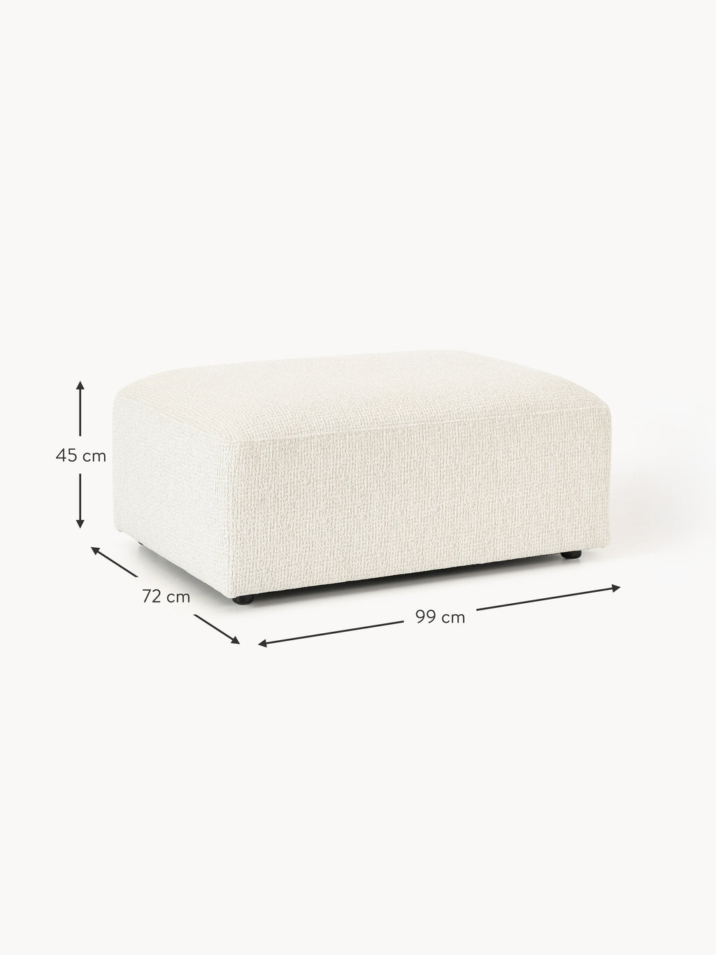 Melva Ottoman, W 99 x D 72 cm