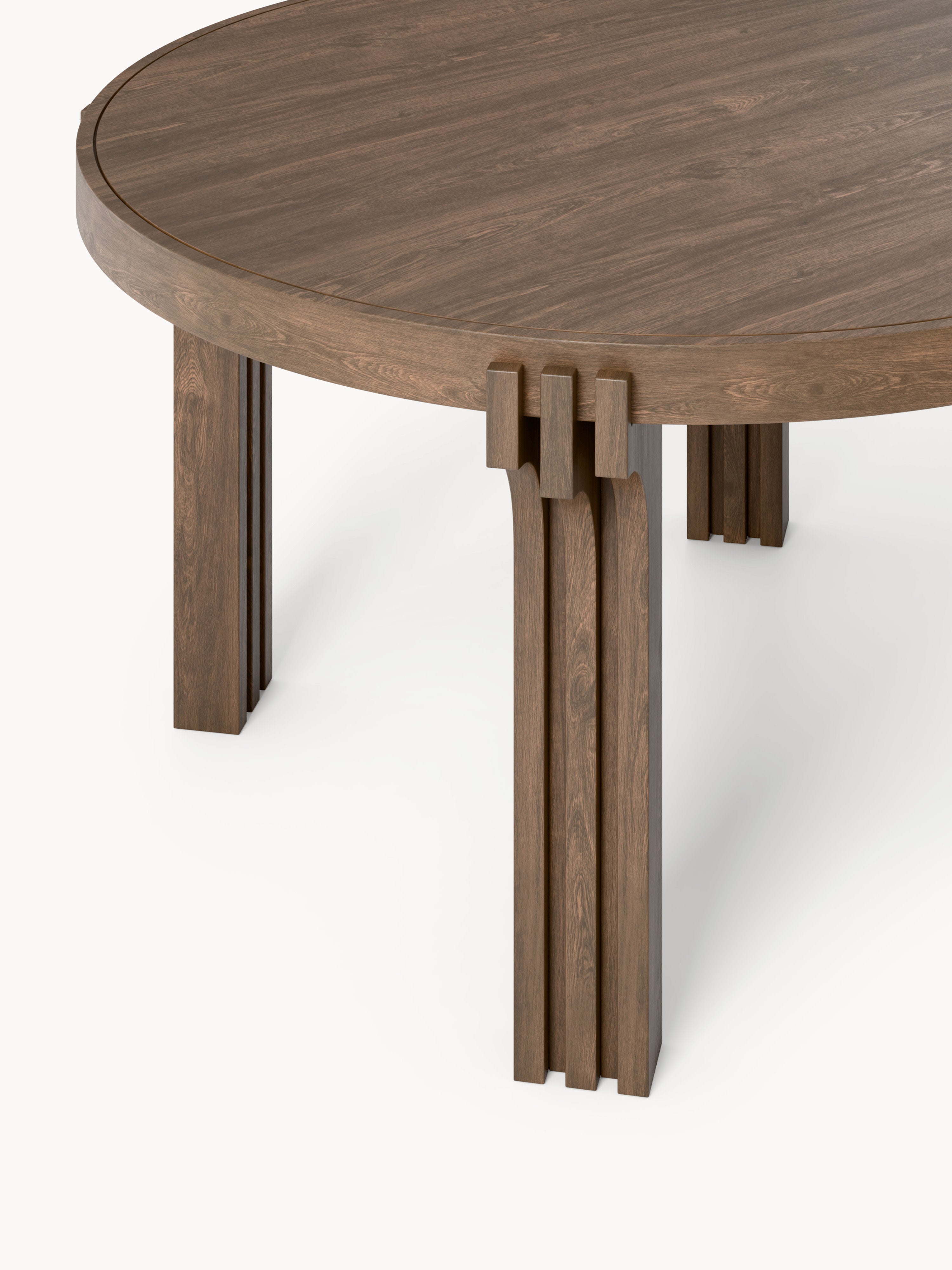 Nolan Round Oak Wood Dining Table, in various sizes
